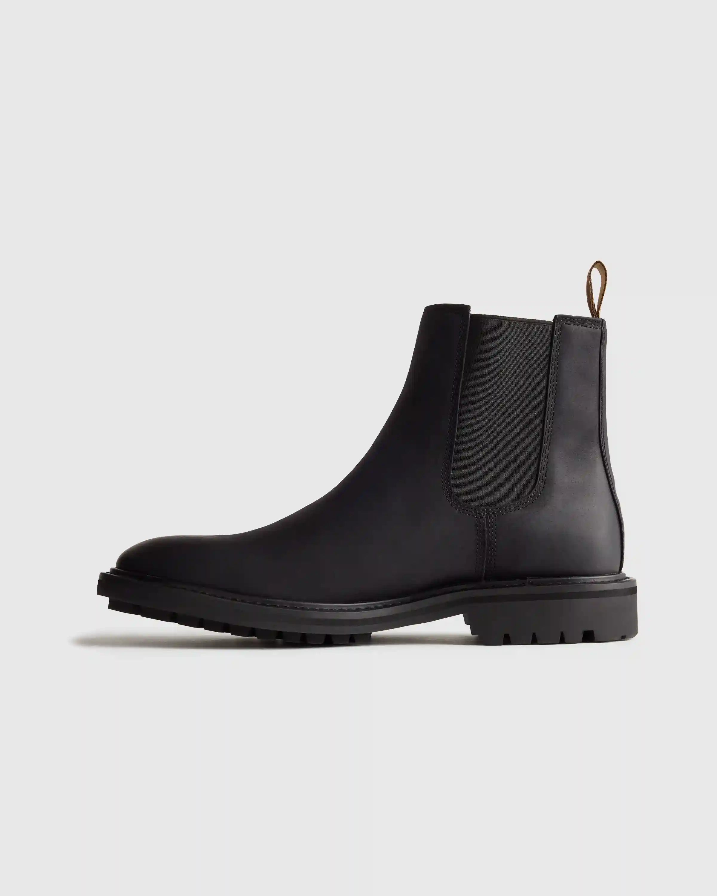 Rugged Leather Lug Sole Chelsea Boot
