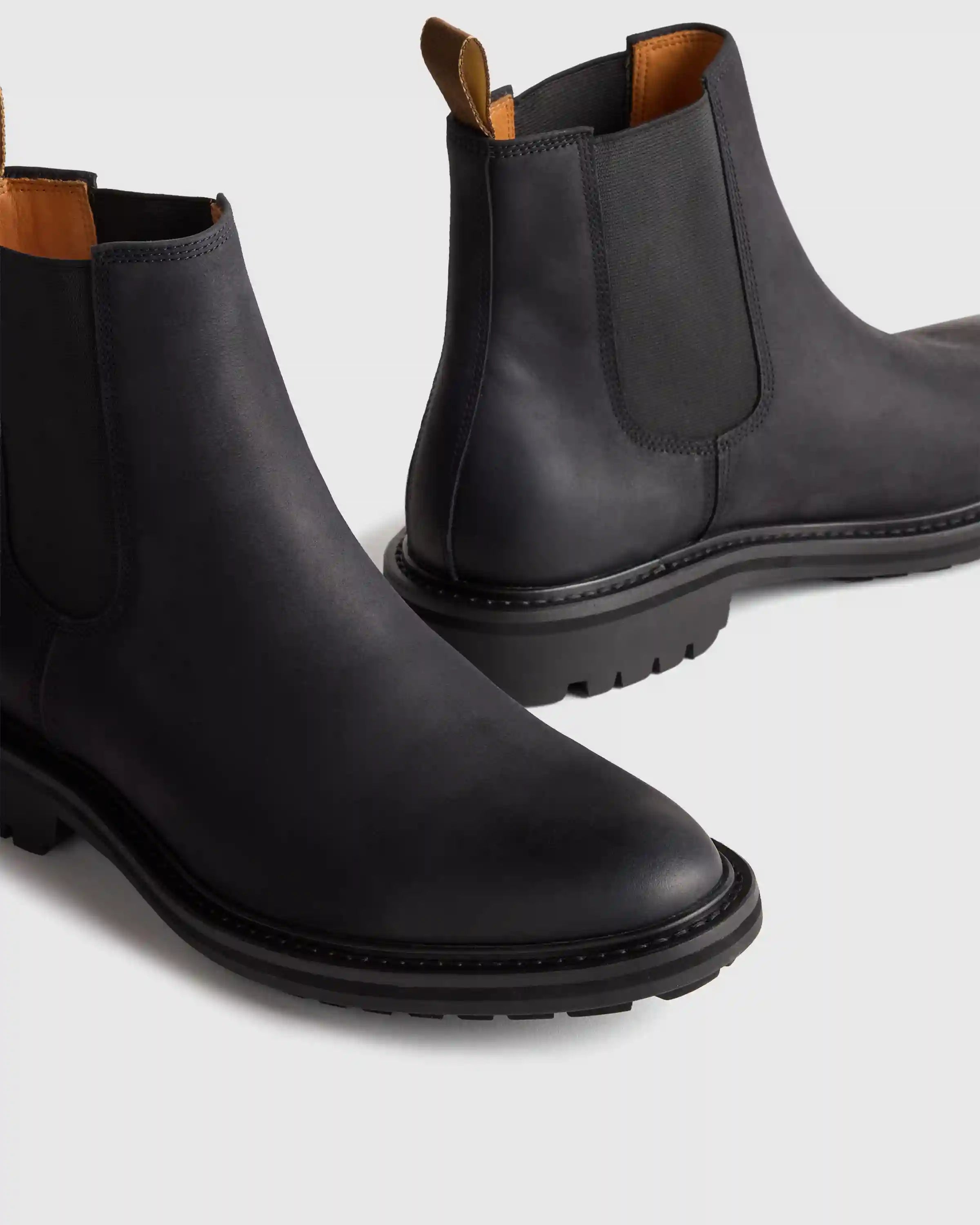 Rugged Leather Lug Sole Chelsea Boot