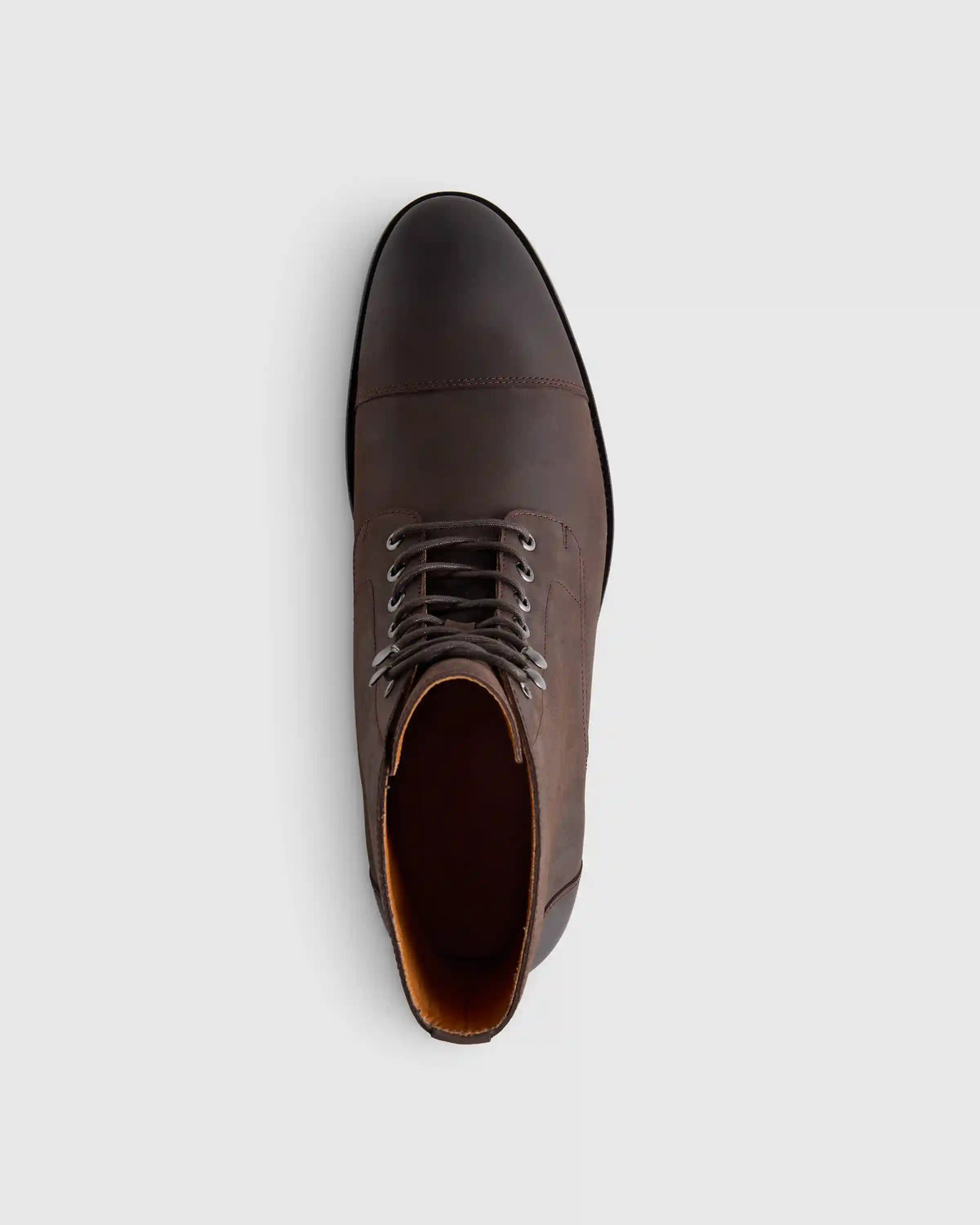 Crafted Leather Cap Toe Lace Up Boot