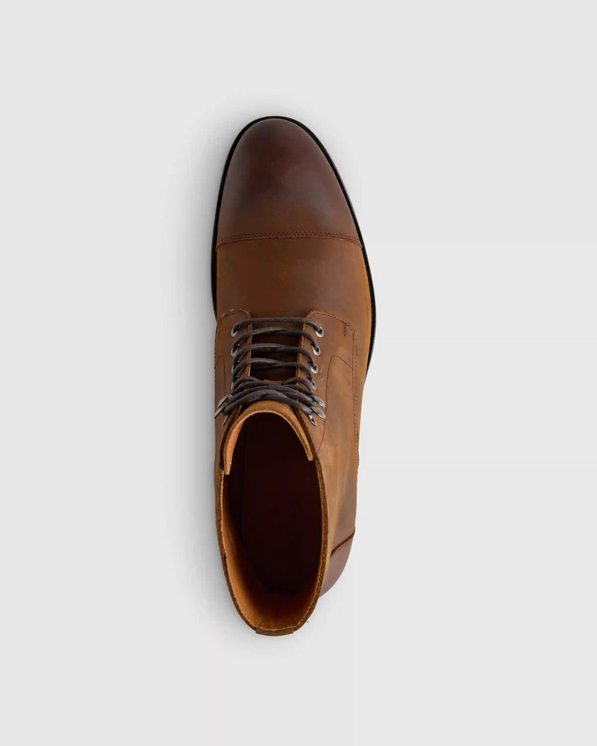 Crafted Leather Cap Toe Lace Up Boot