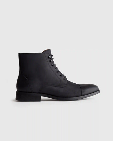 Crafted Leather Cap Toe Lace Up Boot