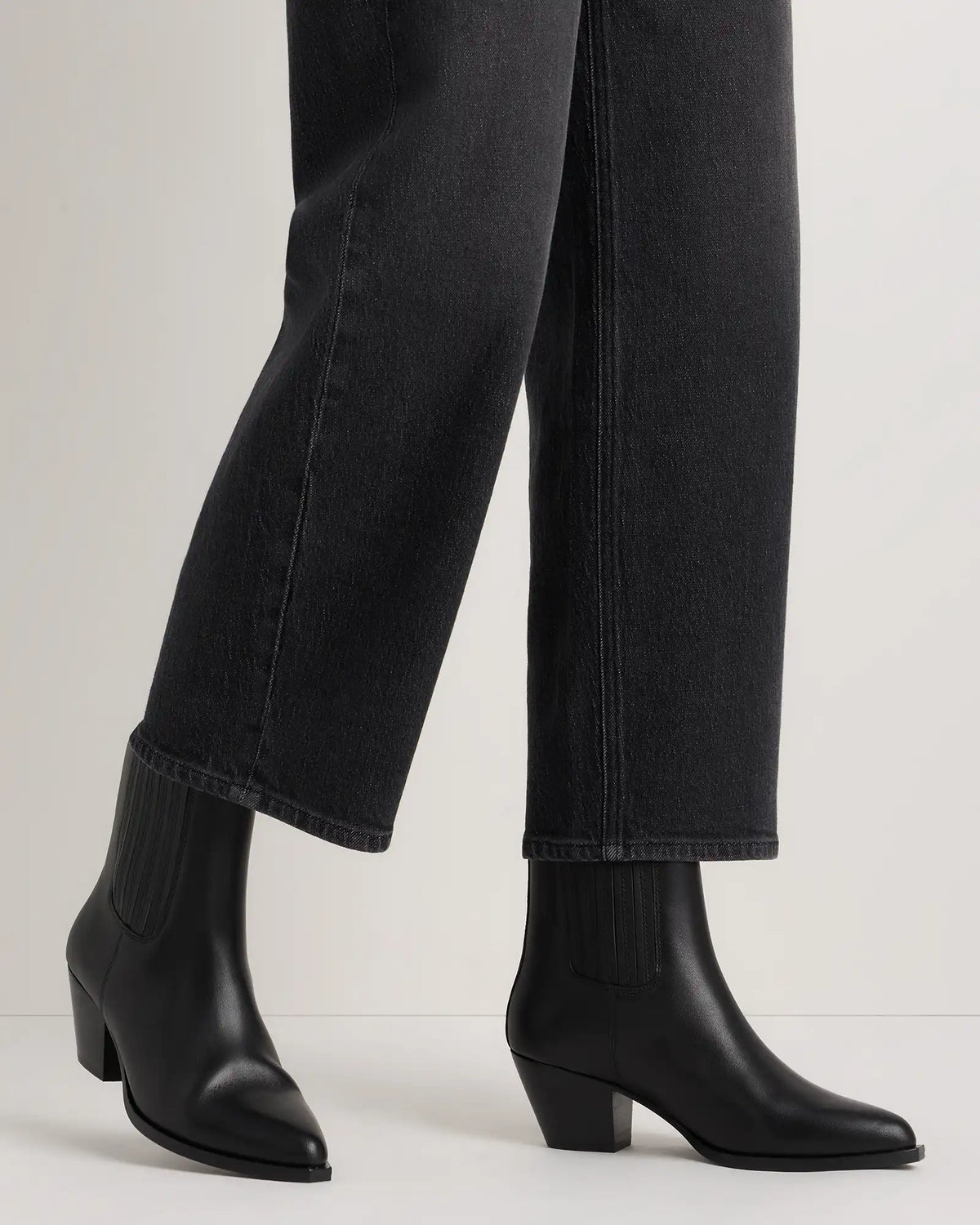 Italian Leather Western Chelsea Ankle Boot