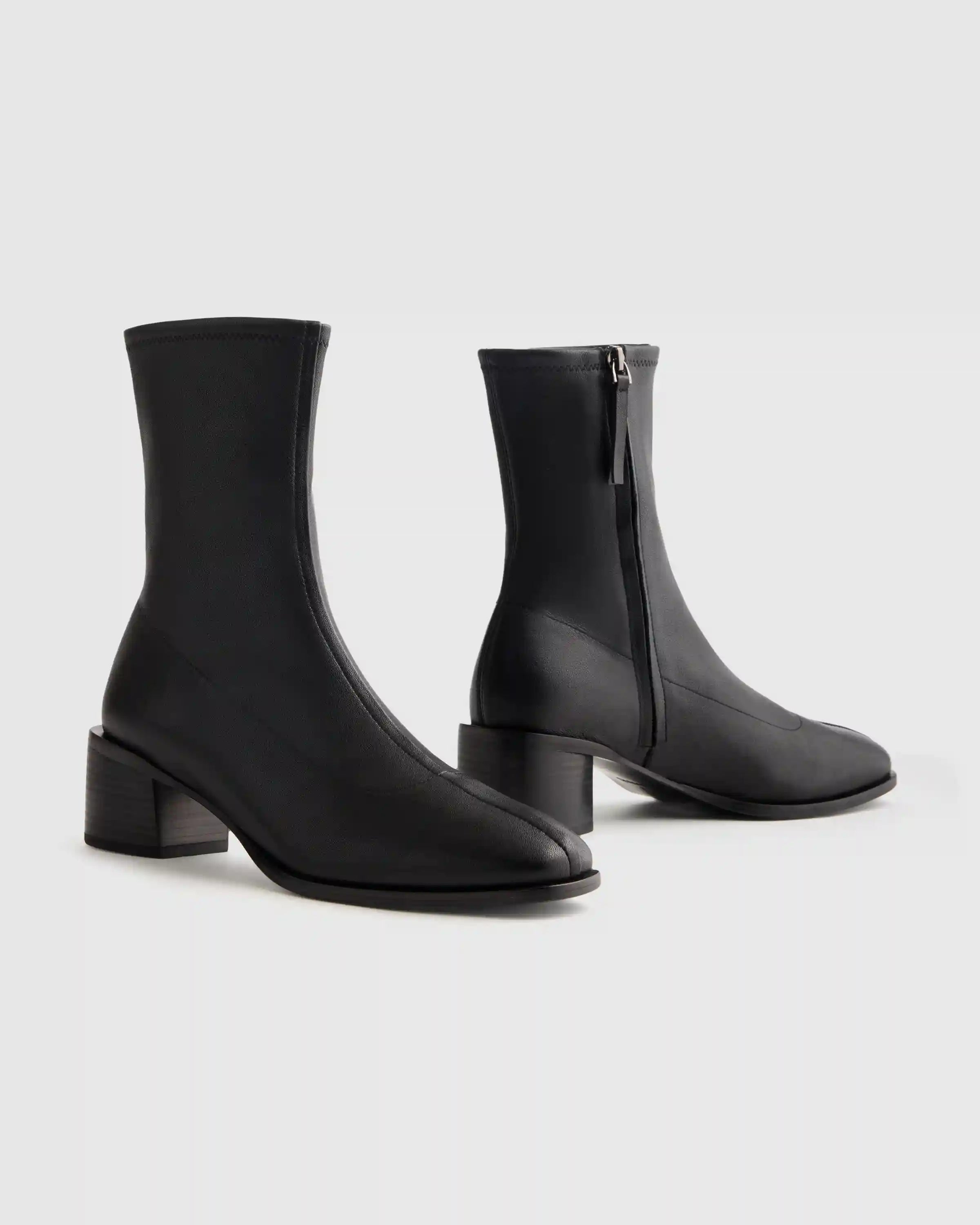 Italian Leather Stretch Sock Bootie