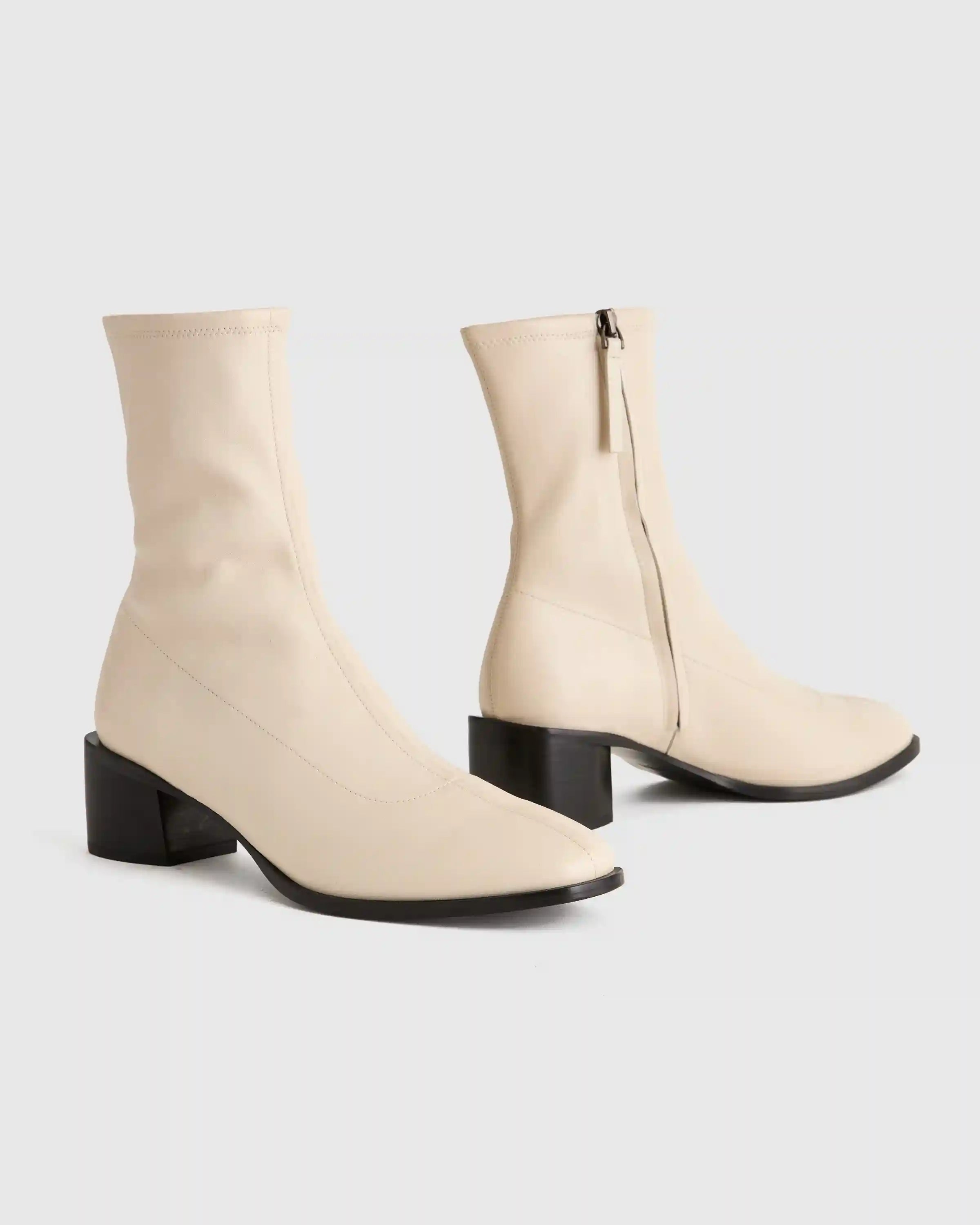 Italian Leather Stretch Sock Bootie