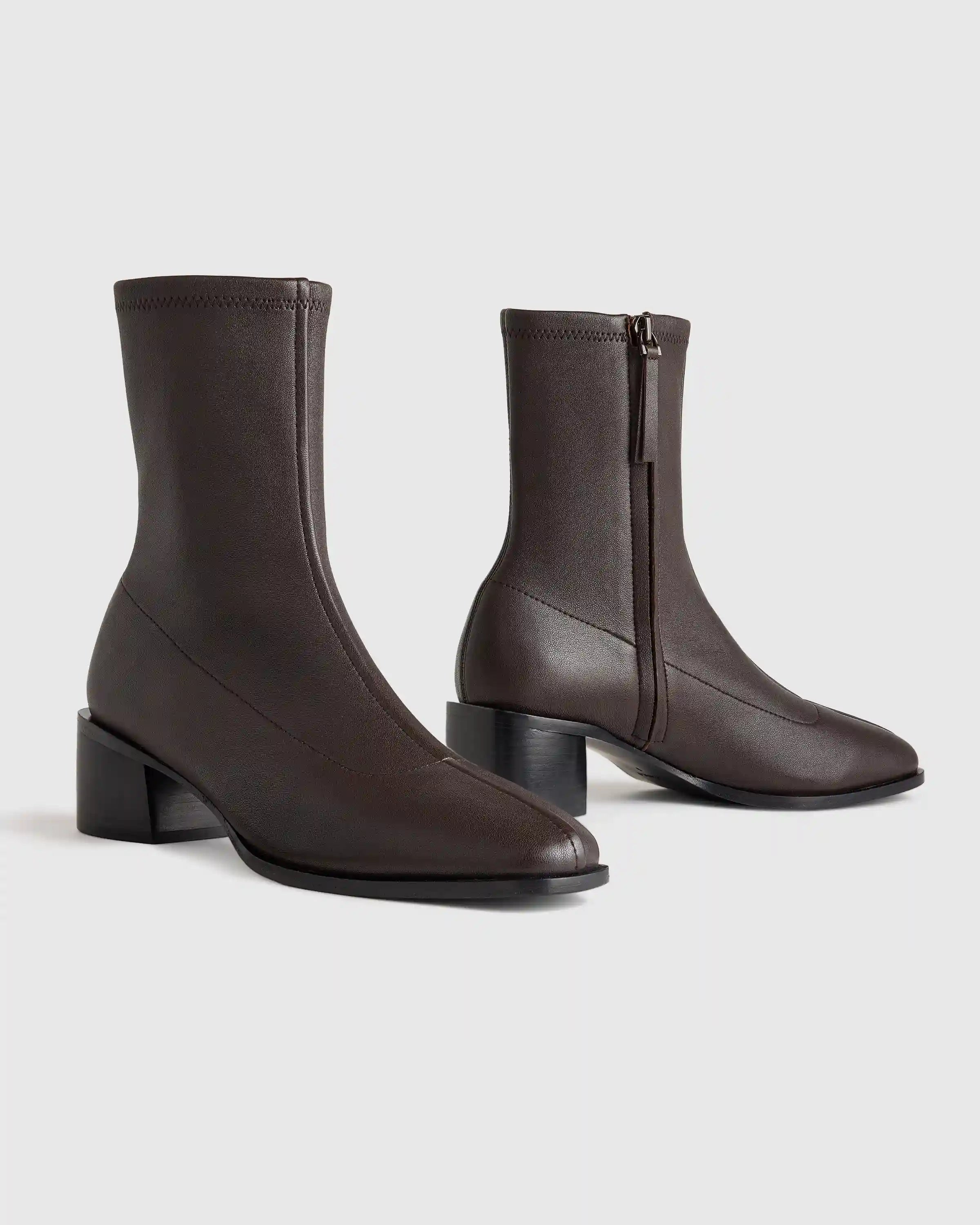 Italian Leather Stretch Sock Bootie