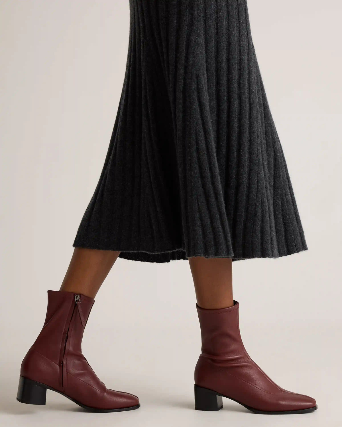 Italian Leather Stretch Sock Bootie