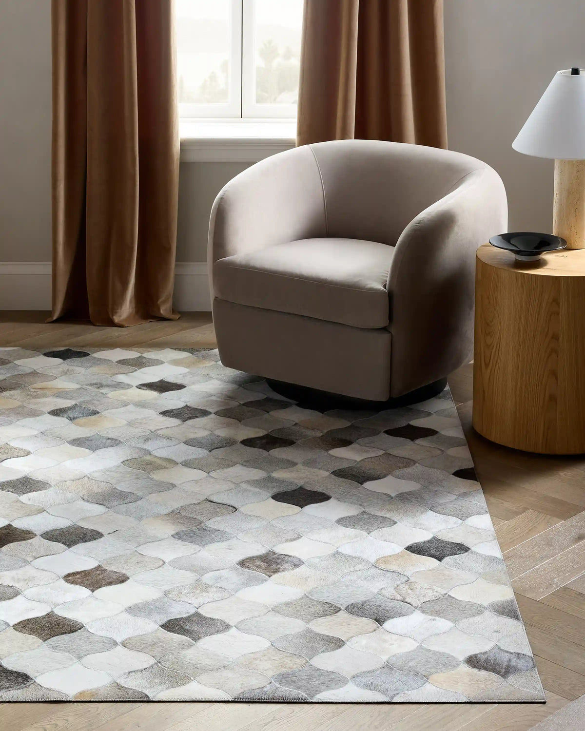 Trellis Hair on Hide Rug