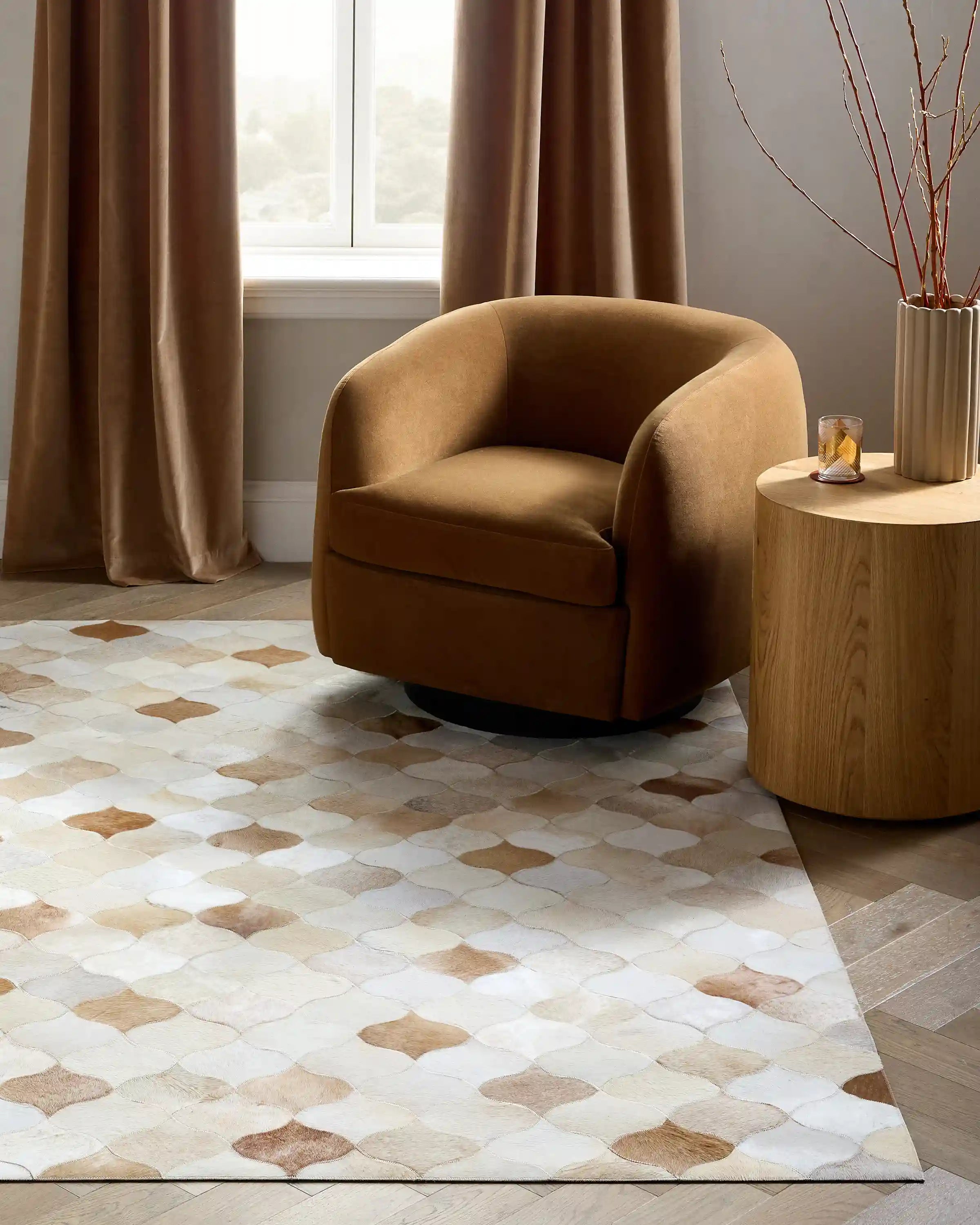Trellis Hair on Hide Rug