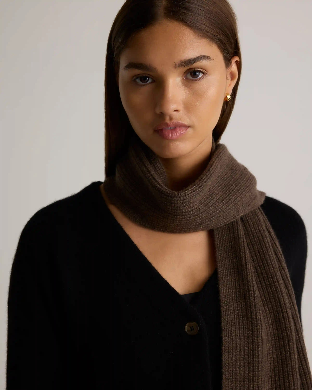 Mongolian Cashmere Ribbed Scarf