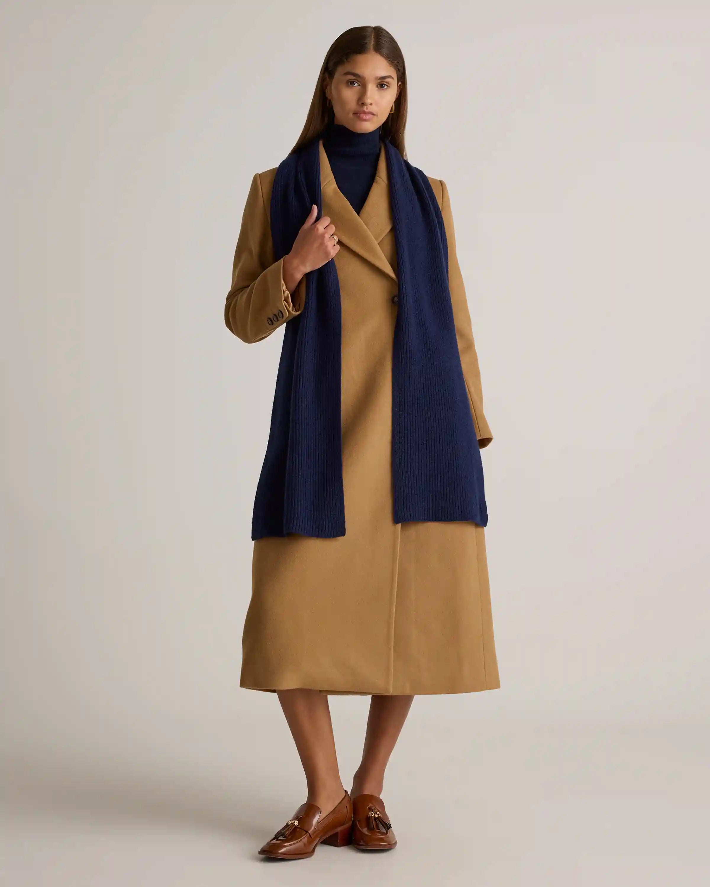 Mongolian Cashmere Ribbed Scarf