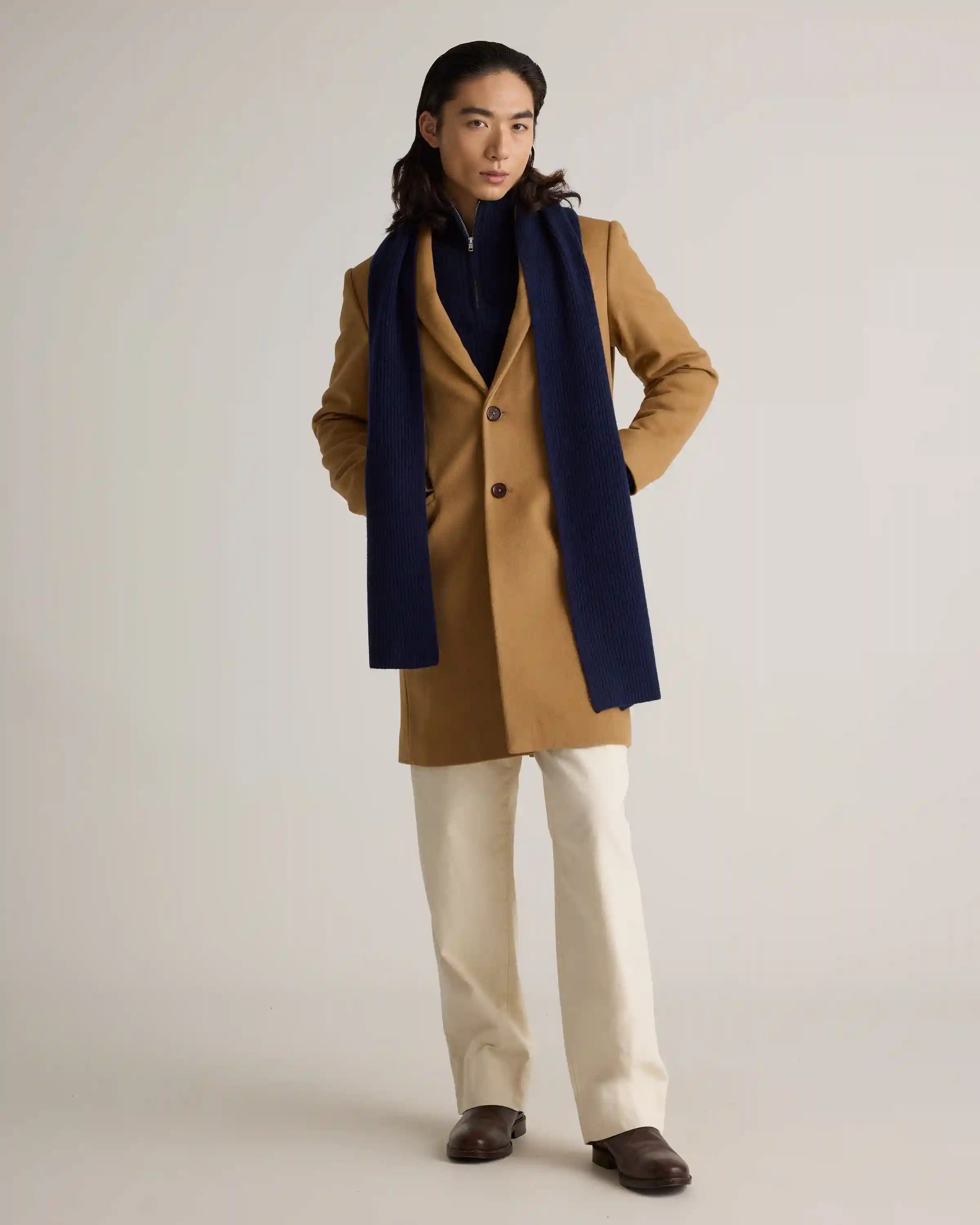 Mongolian Cashmere Ribbed Scarf