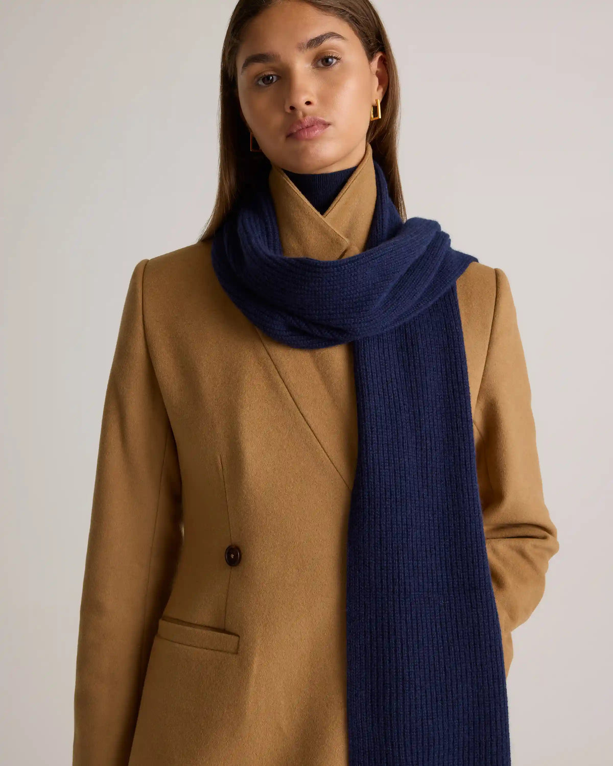 Mongolian Cashmere Ribbed Scarf