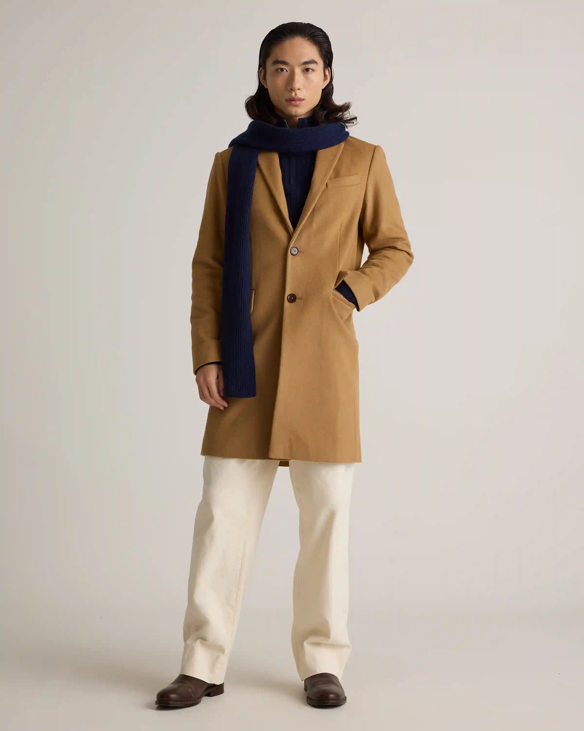 Mongolian Cashmere Ribbed Scarf