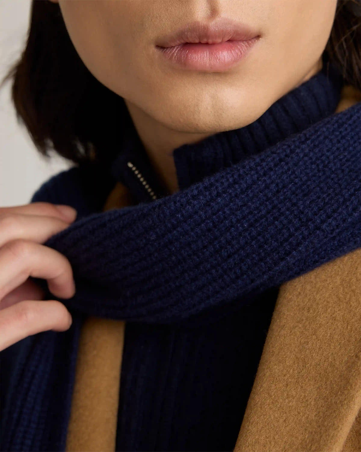 Mongolian Cashmere Ribbed Scarf
