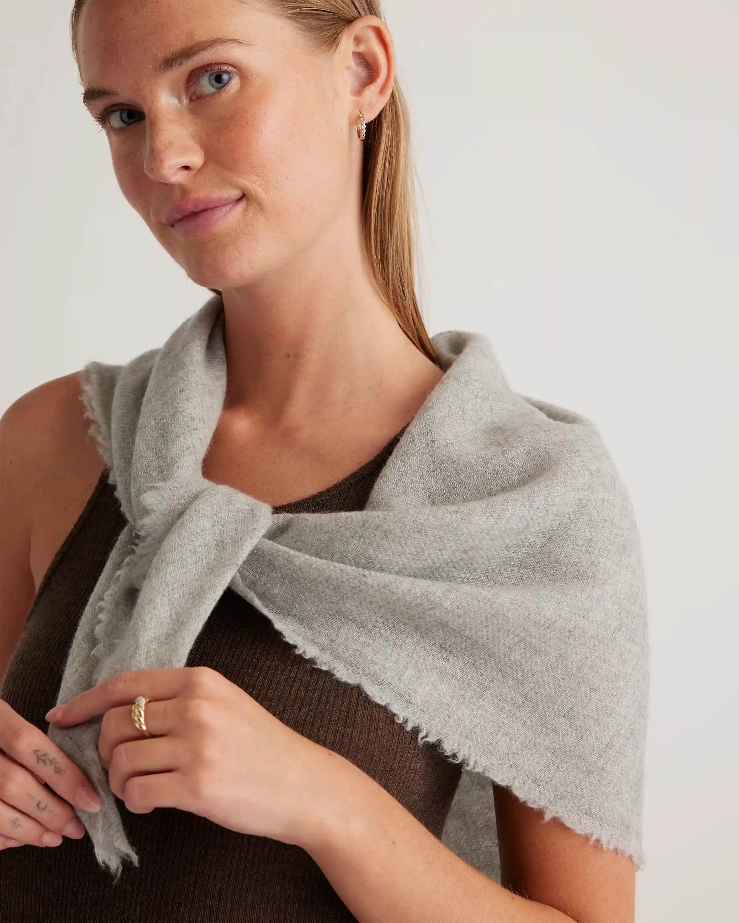 Mongolian Cashmere Square Scarf