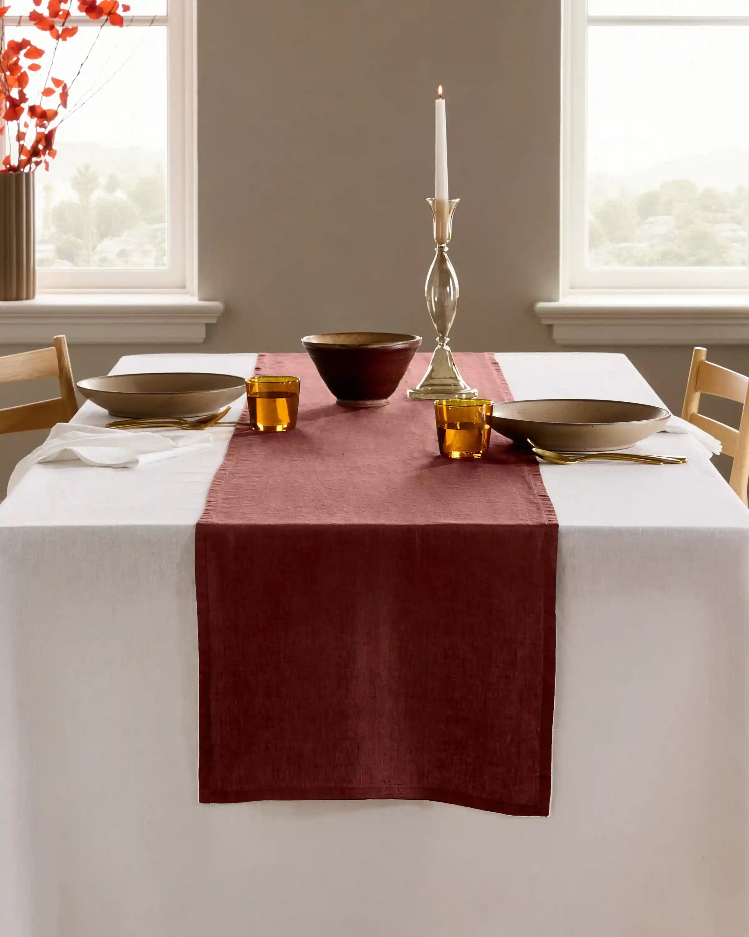 European Linen Table Runner