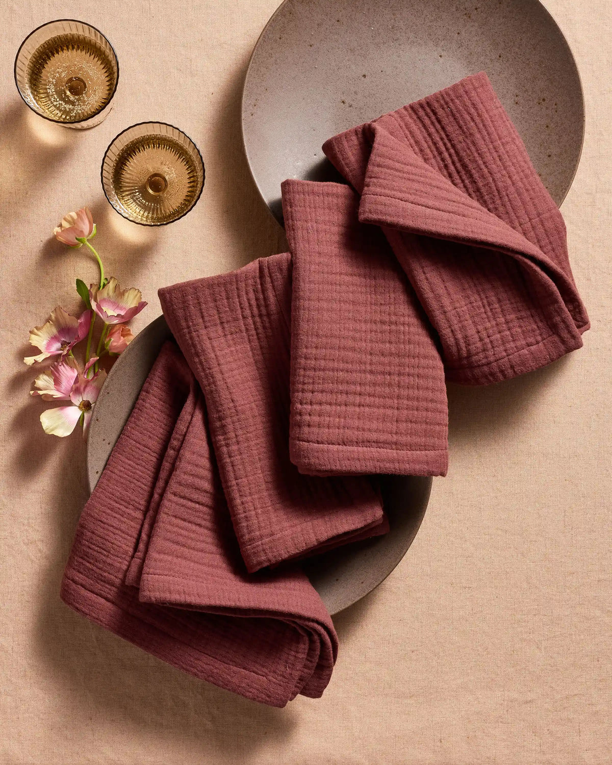 Organic Cotton Gauze Napkins, Set of 12