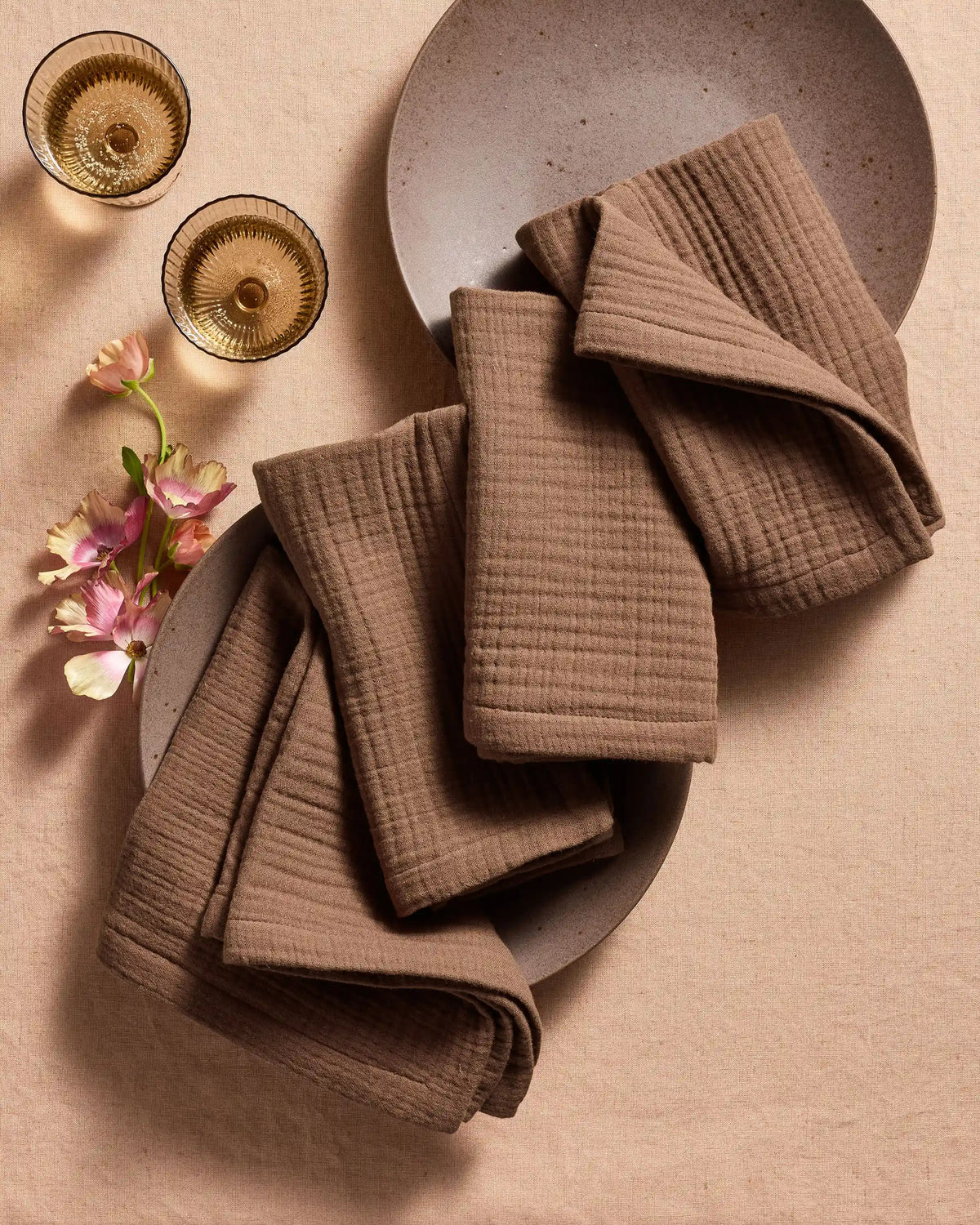 Organic Cotton Gauze Napkins, Set of 12