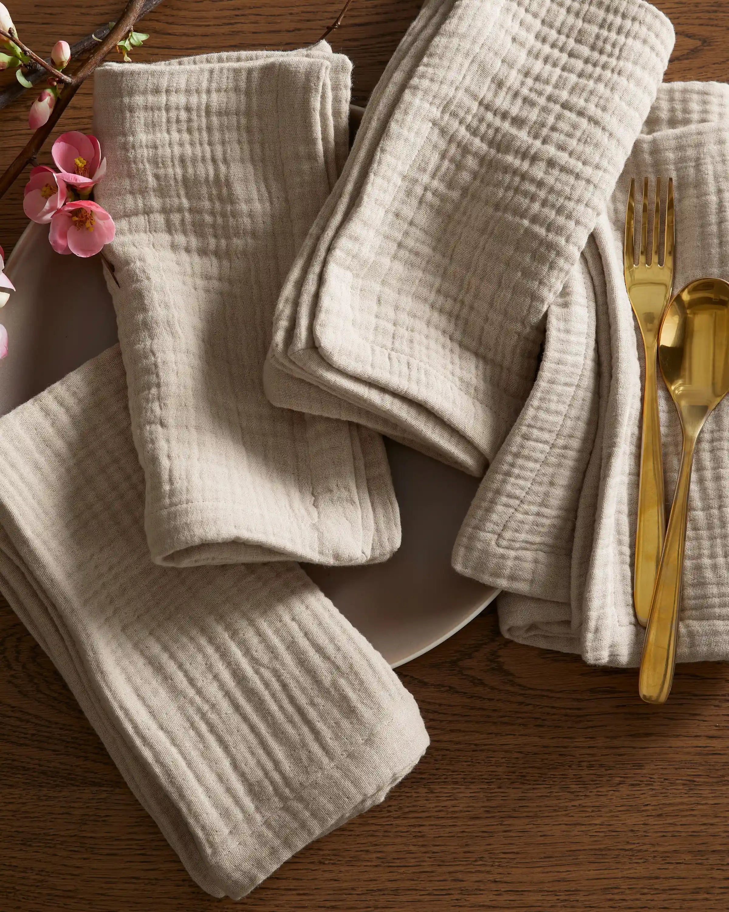 Organic Cotton Gauze Napkins, Set of 12