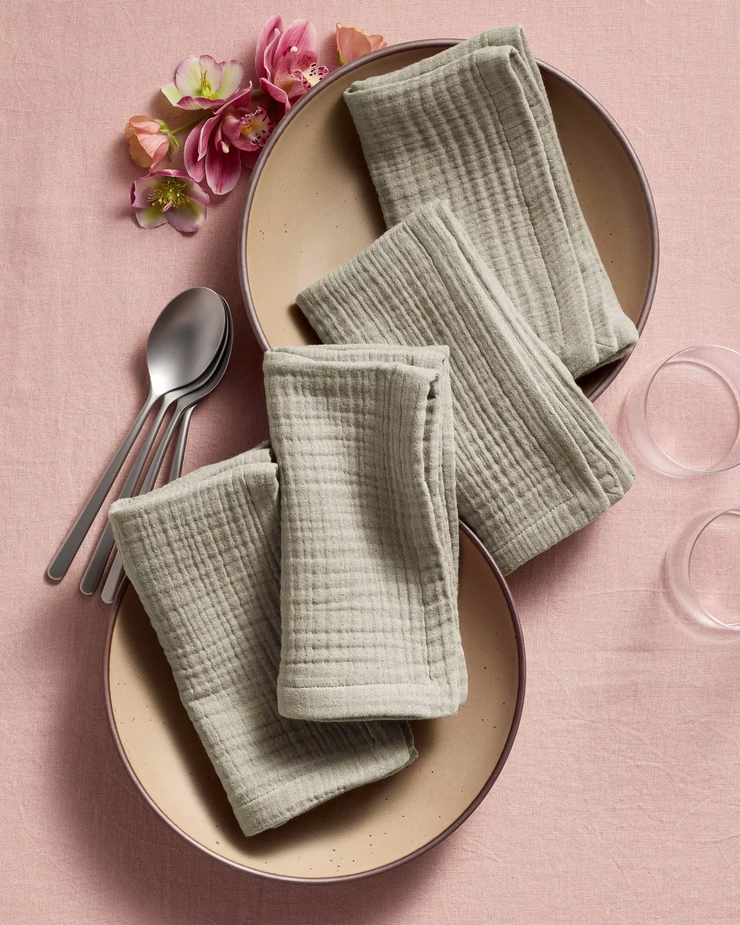 Organic Cotton Gauze Napkins, Set of 12