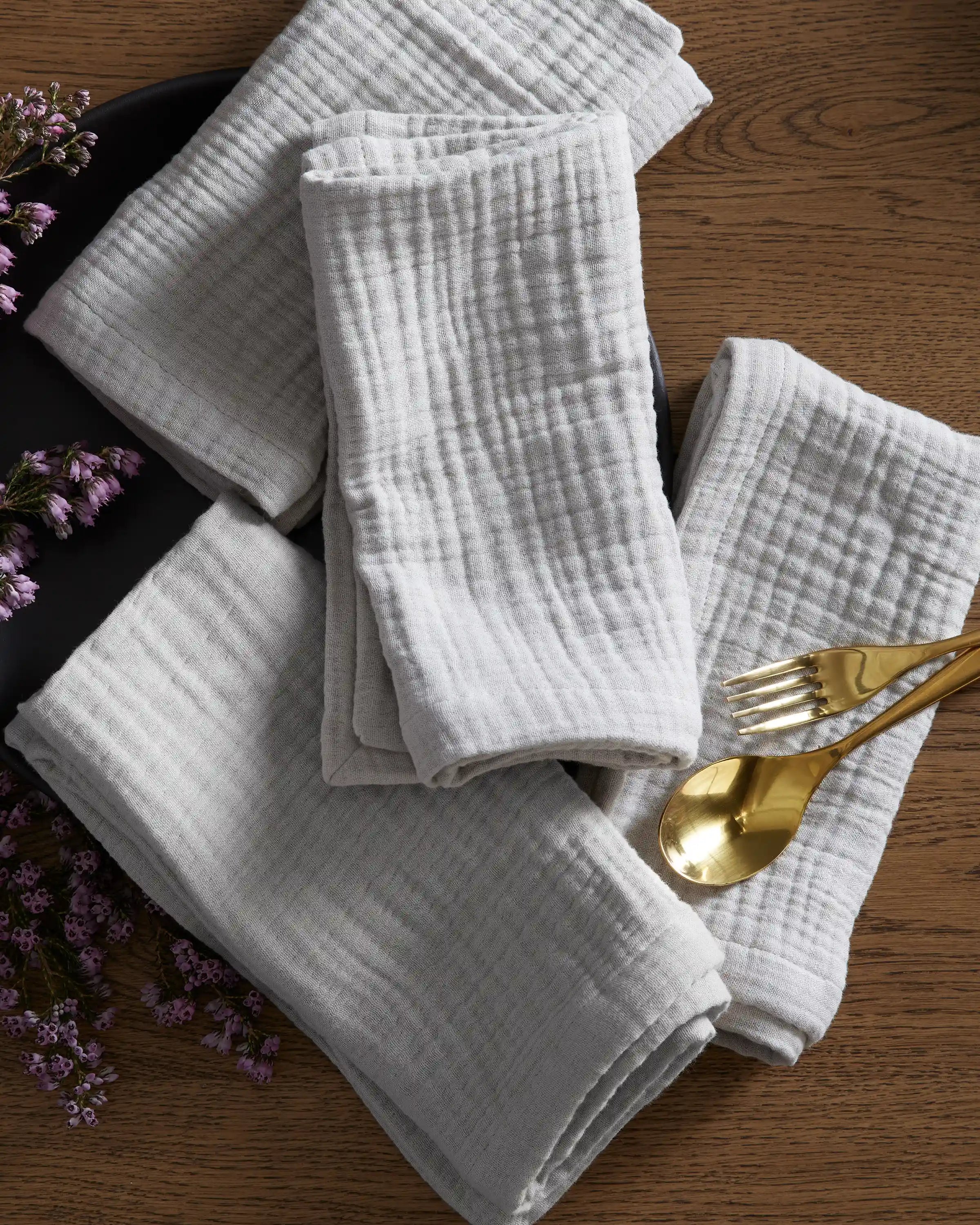 Organic Cotton Gauze Napkins, Set of 12
