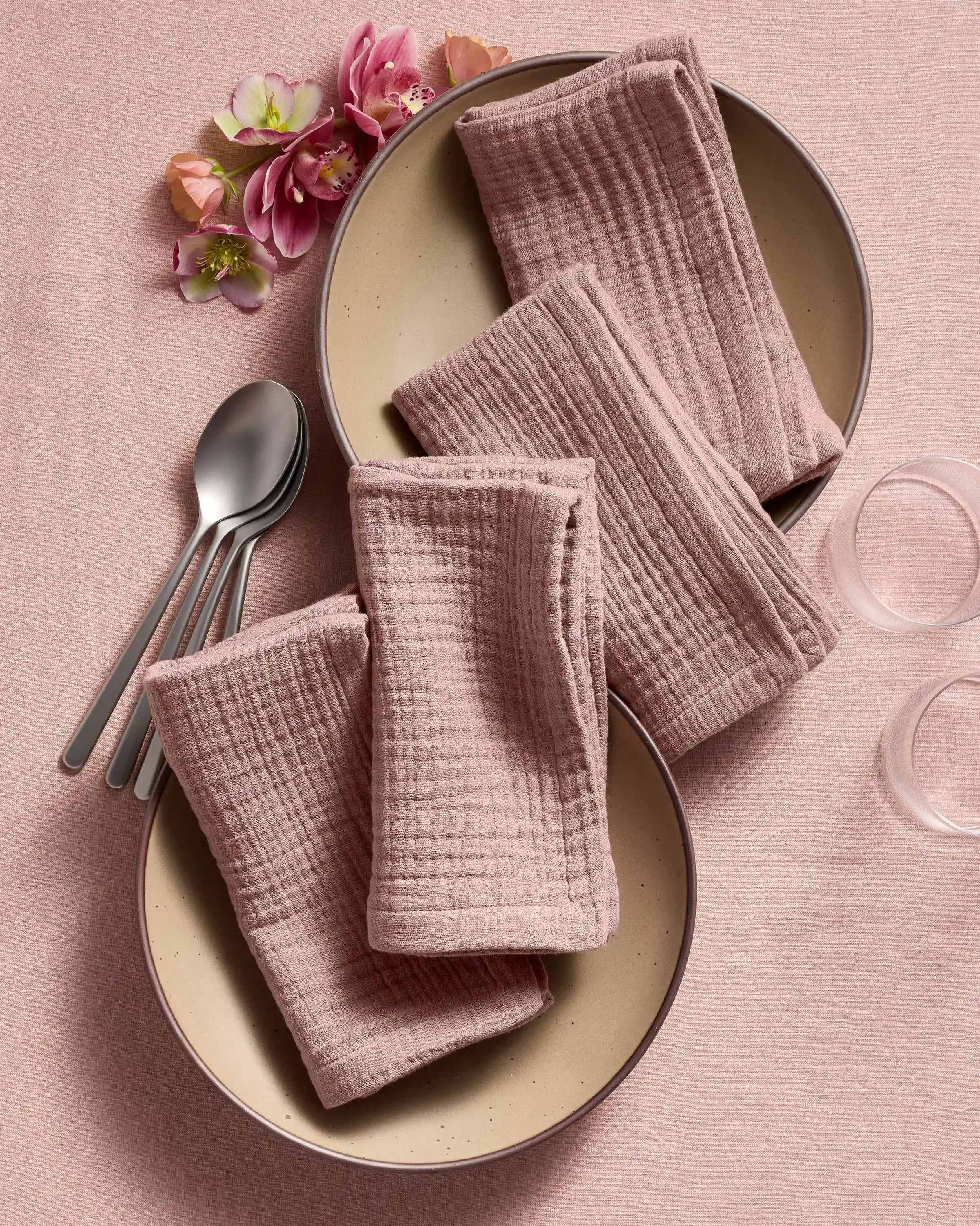Organic Cotton Gauze Napkins, Set of 12