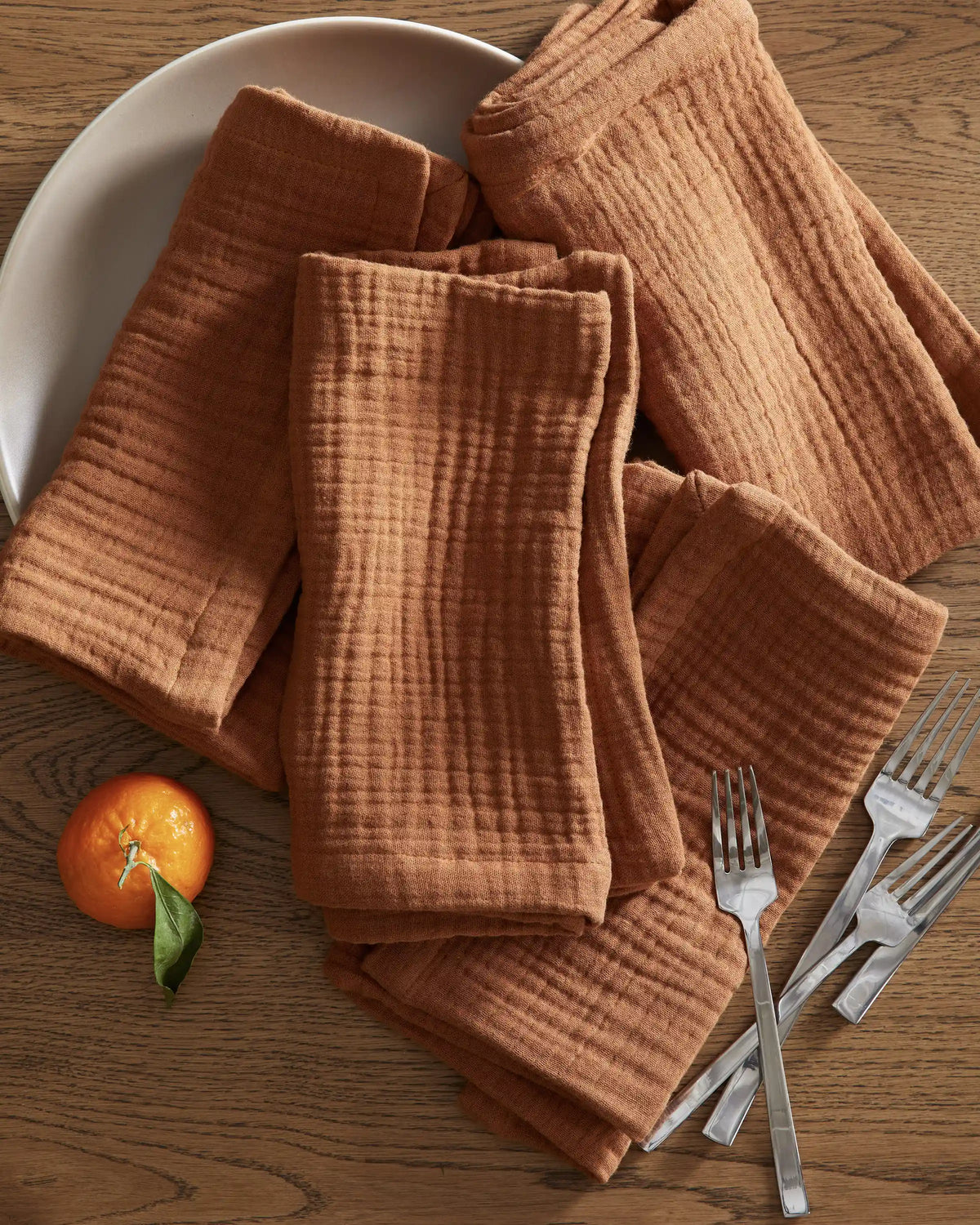 Organic Cotton Gauze Napkins, Set of 12