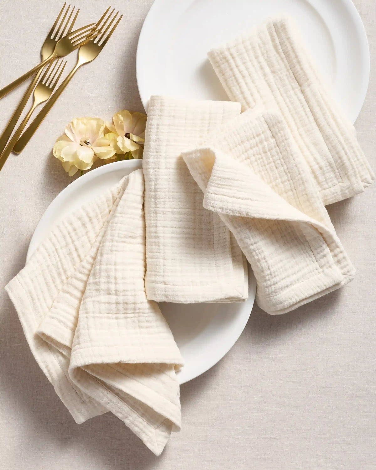 Organic Cotton Gauze Napkins, Set of 12