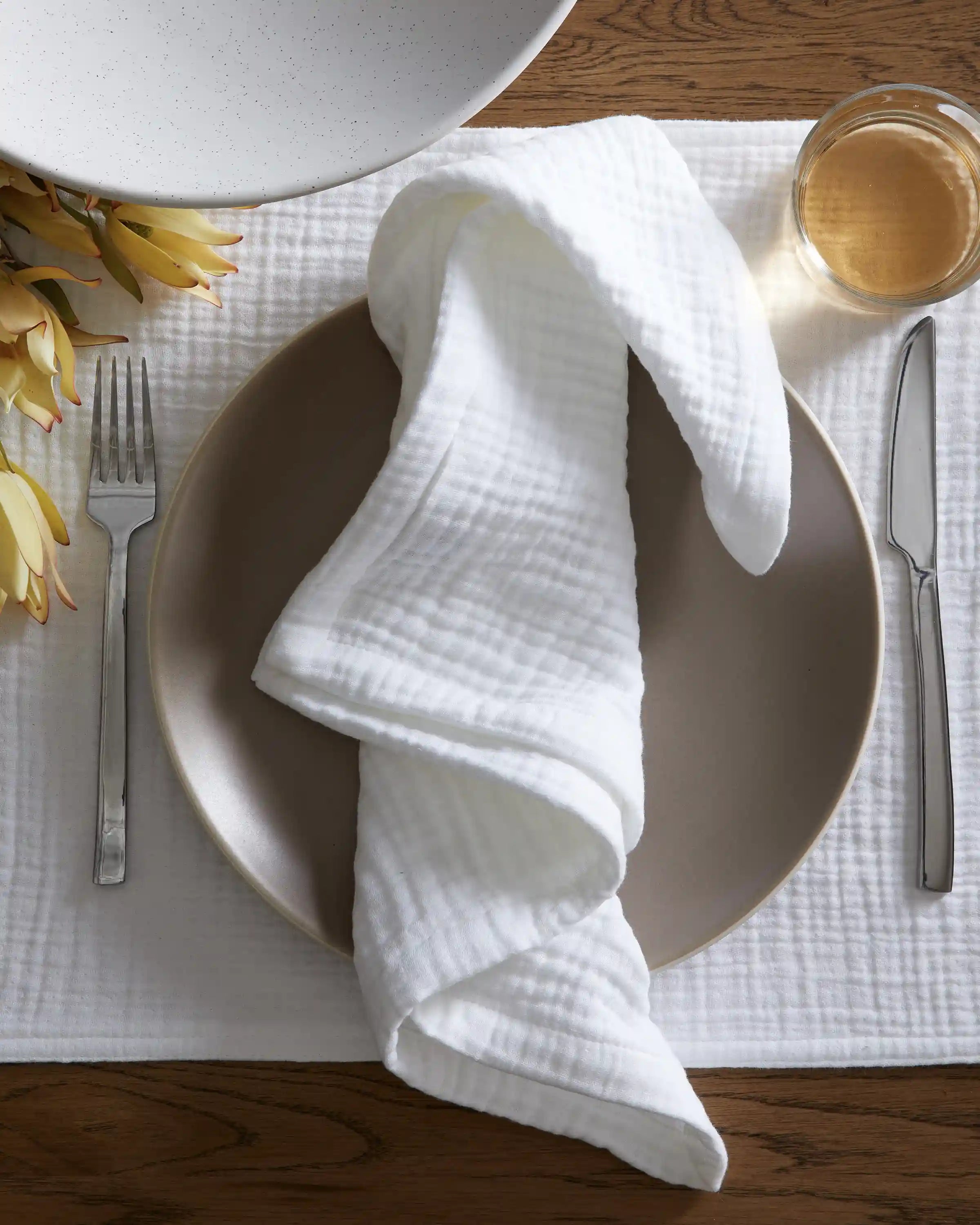 Organic Cotton Gauze Napkins, Set of 12