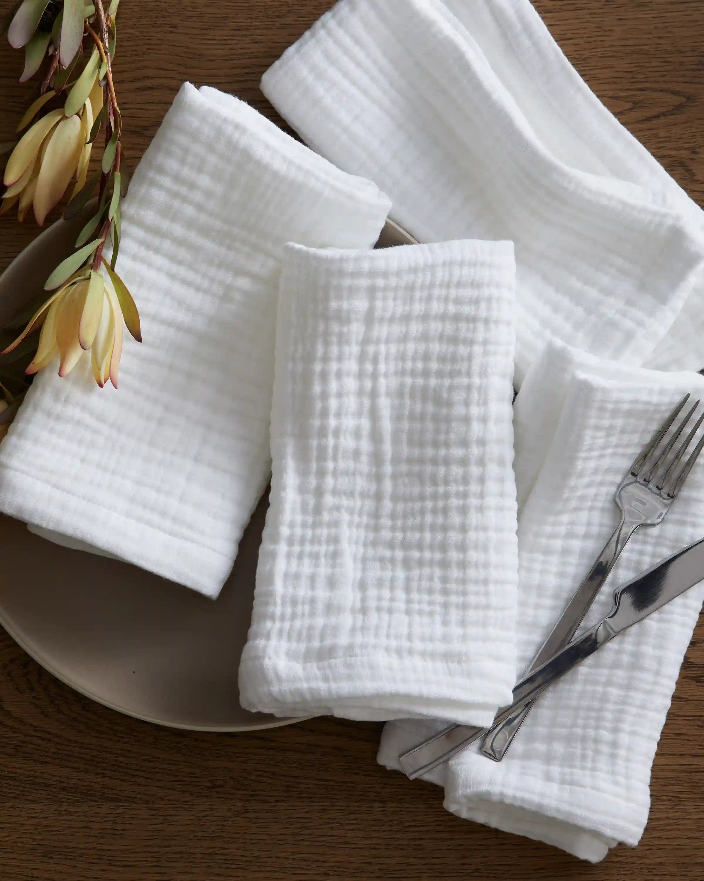 Organic Cotton Gauze Napkins, Set of 12
