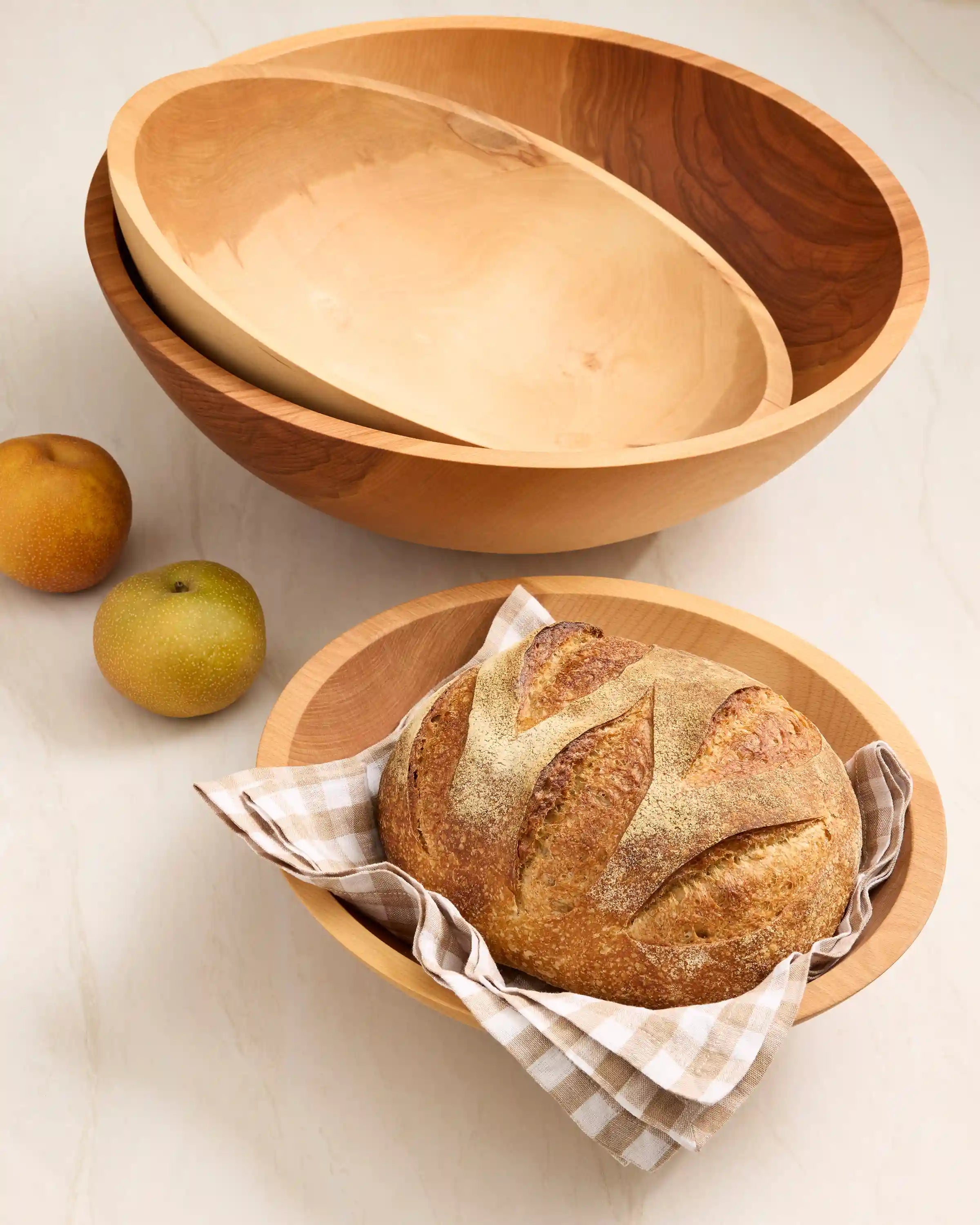 Handcrafted Wooden Serving Bowl, 12"