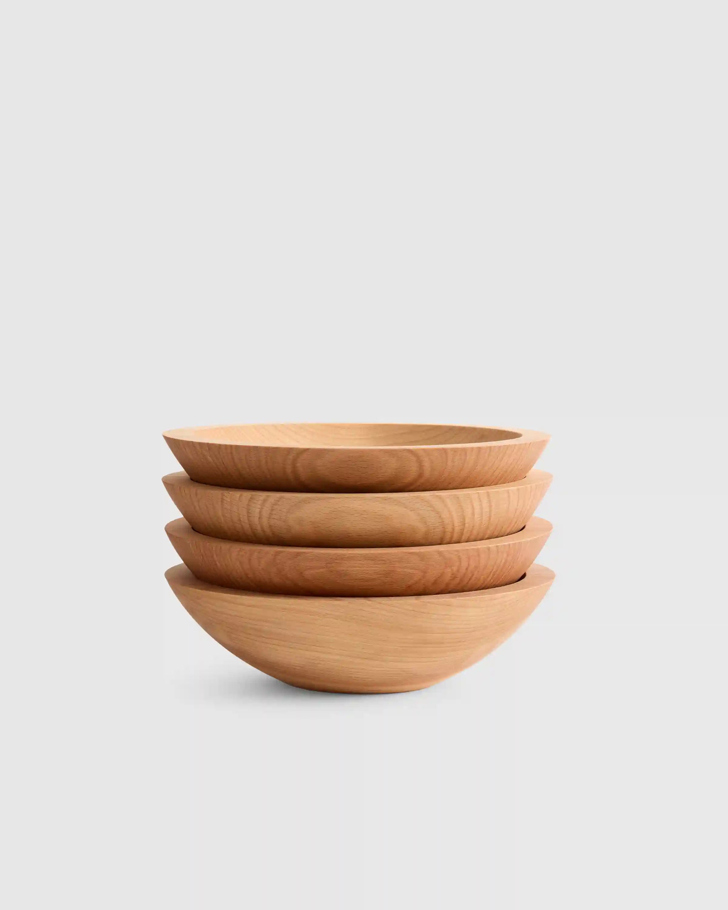 Handcrafted Wooden Bowls, Set of 4