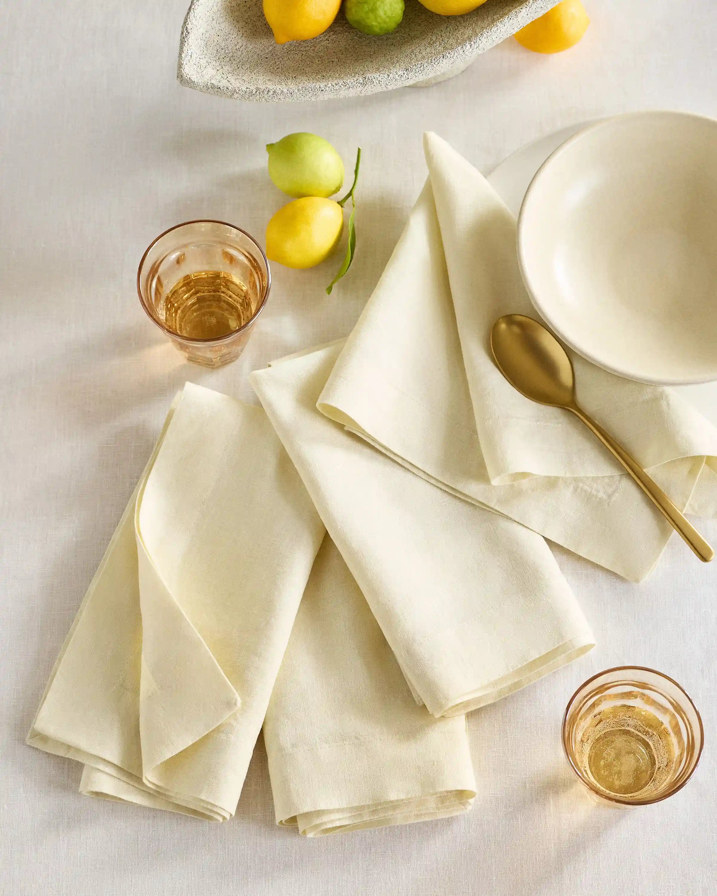 European Linen Wide-Hem Napkins, Set of 8