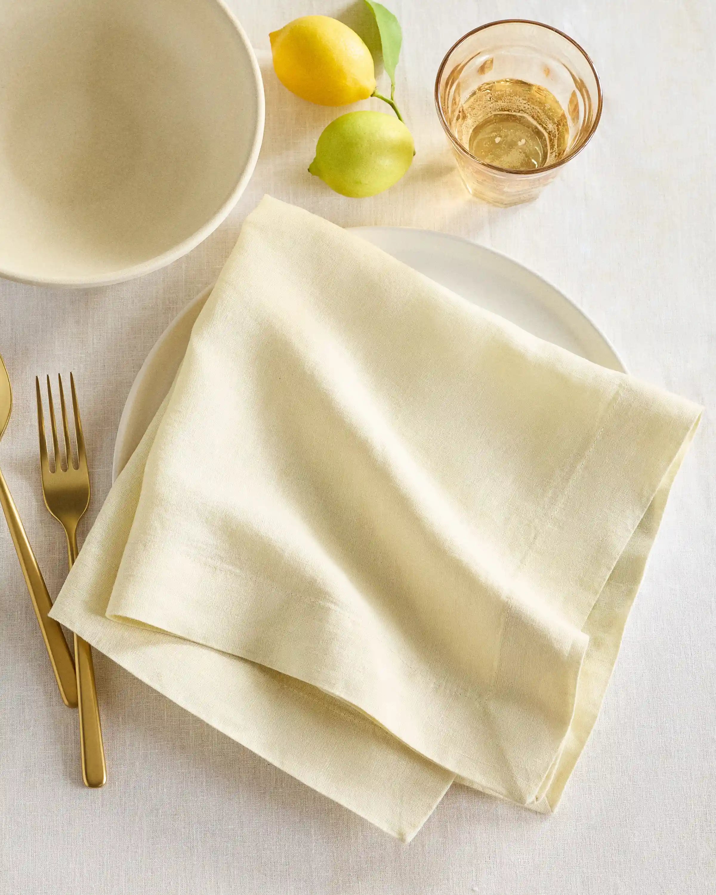European Linen Wide-Hem Napkins, Set of 8