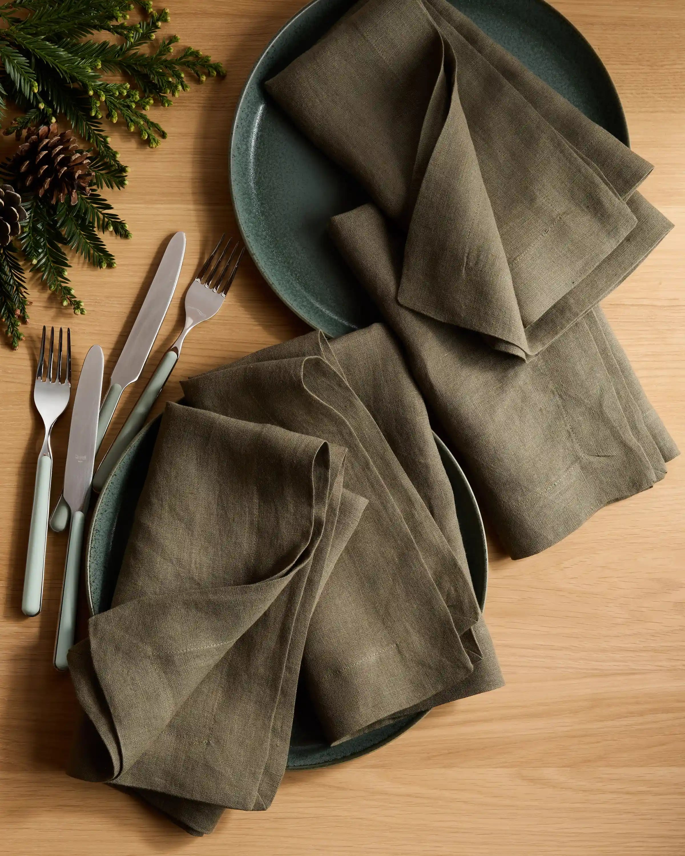 European Linen Wide-Hem Napkins, Set of 4