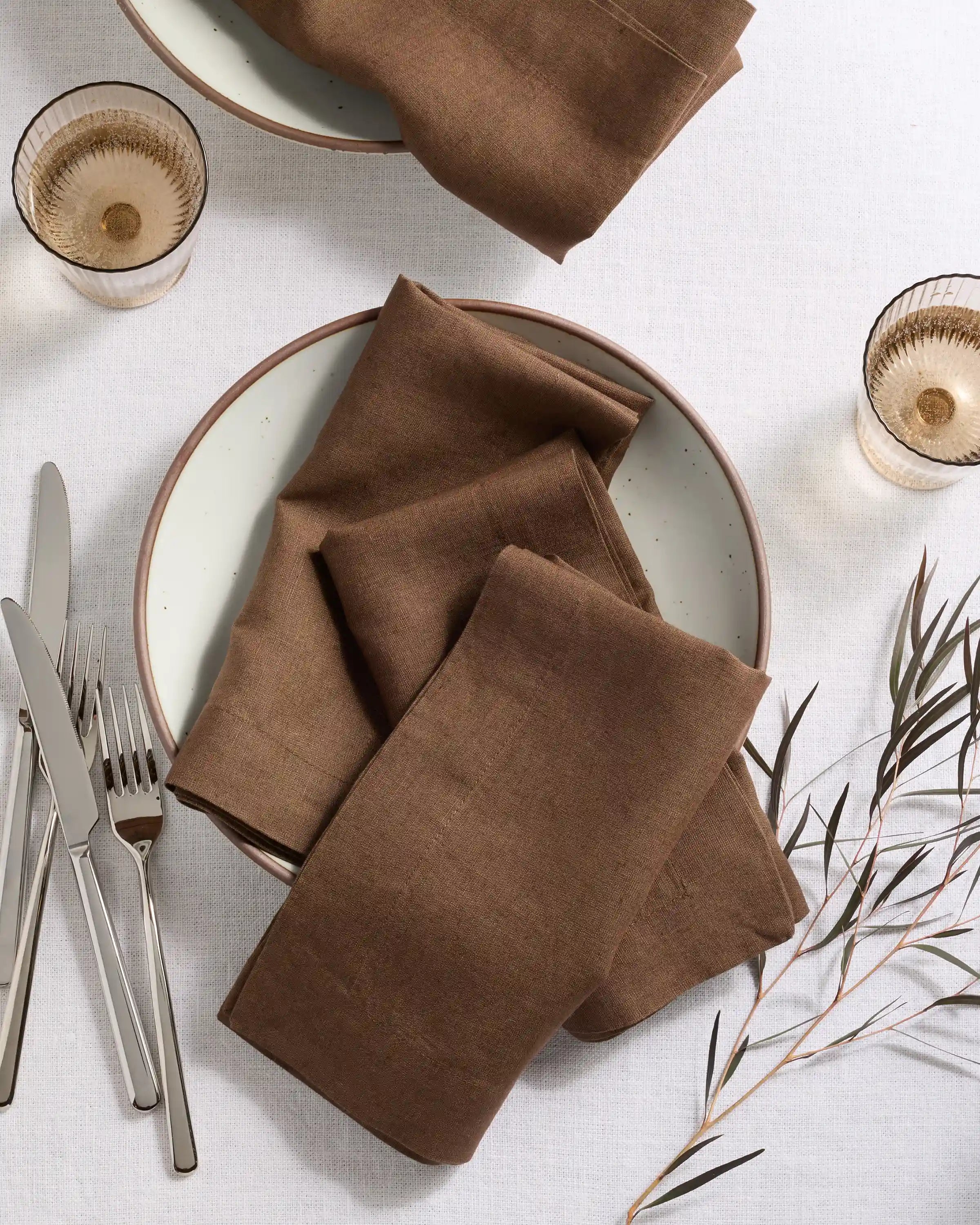 European Linen Wide-Hem Napkins, Set of 4