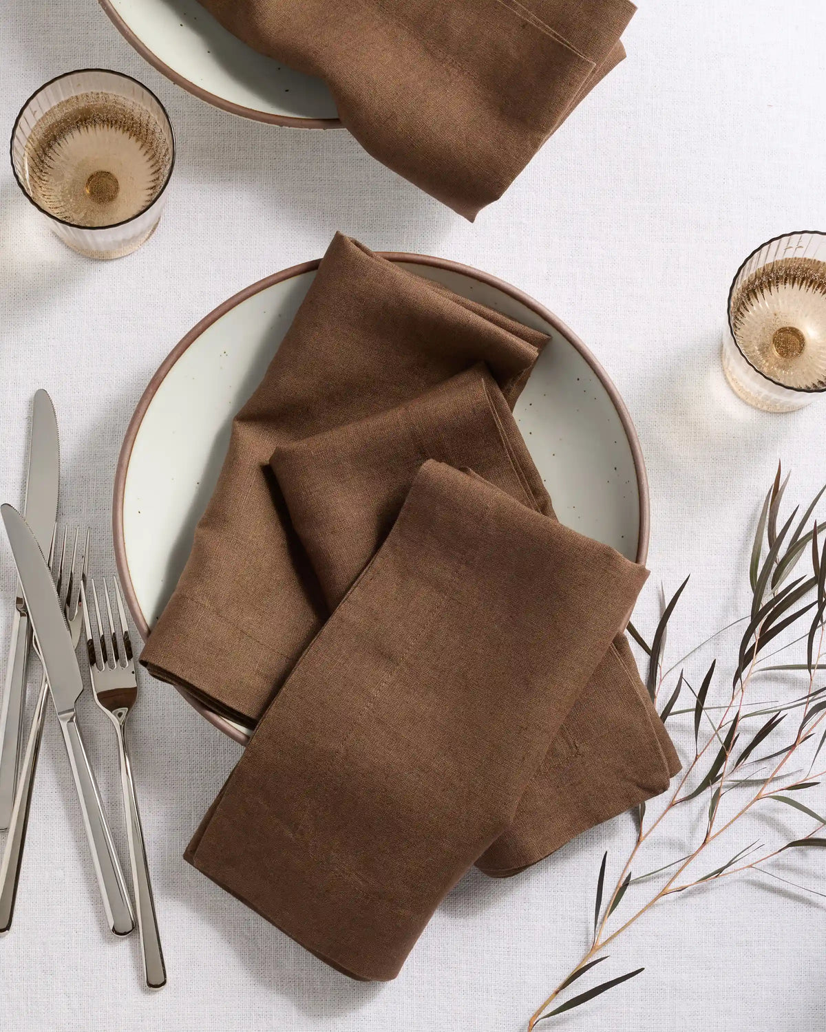 European Linen Wide-Hem Napkins, Set of 8