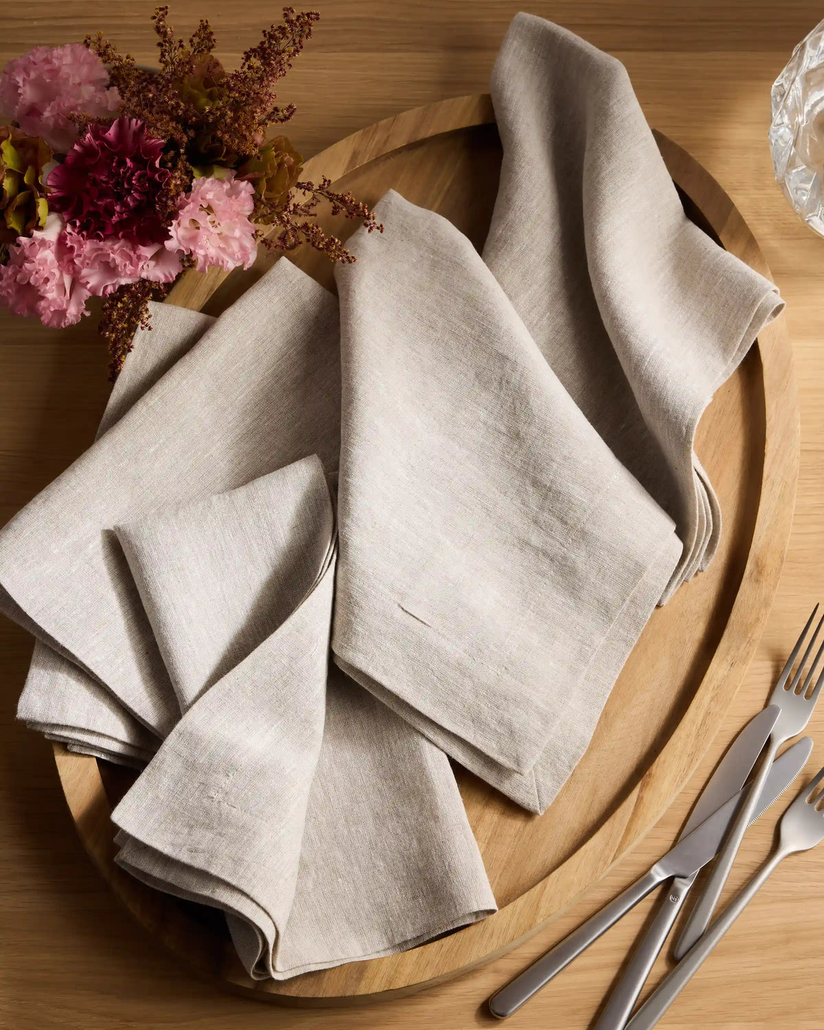 European Linen Wide-Hem Napkins, Set of 4
