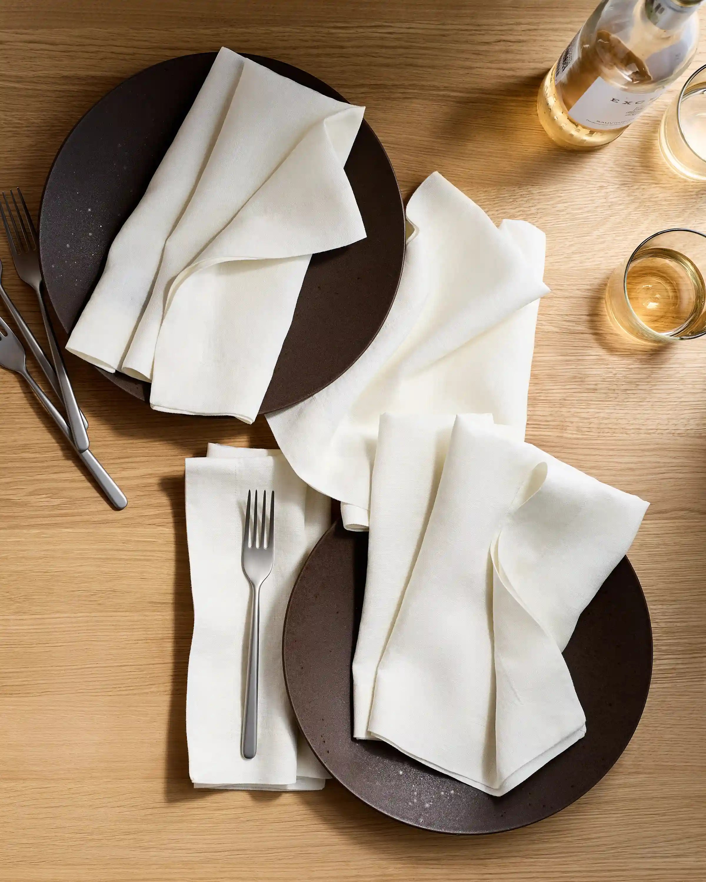 European Linen Wide-Hem Napkins, Set of 12