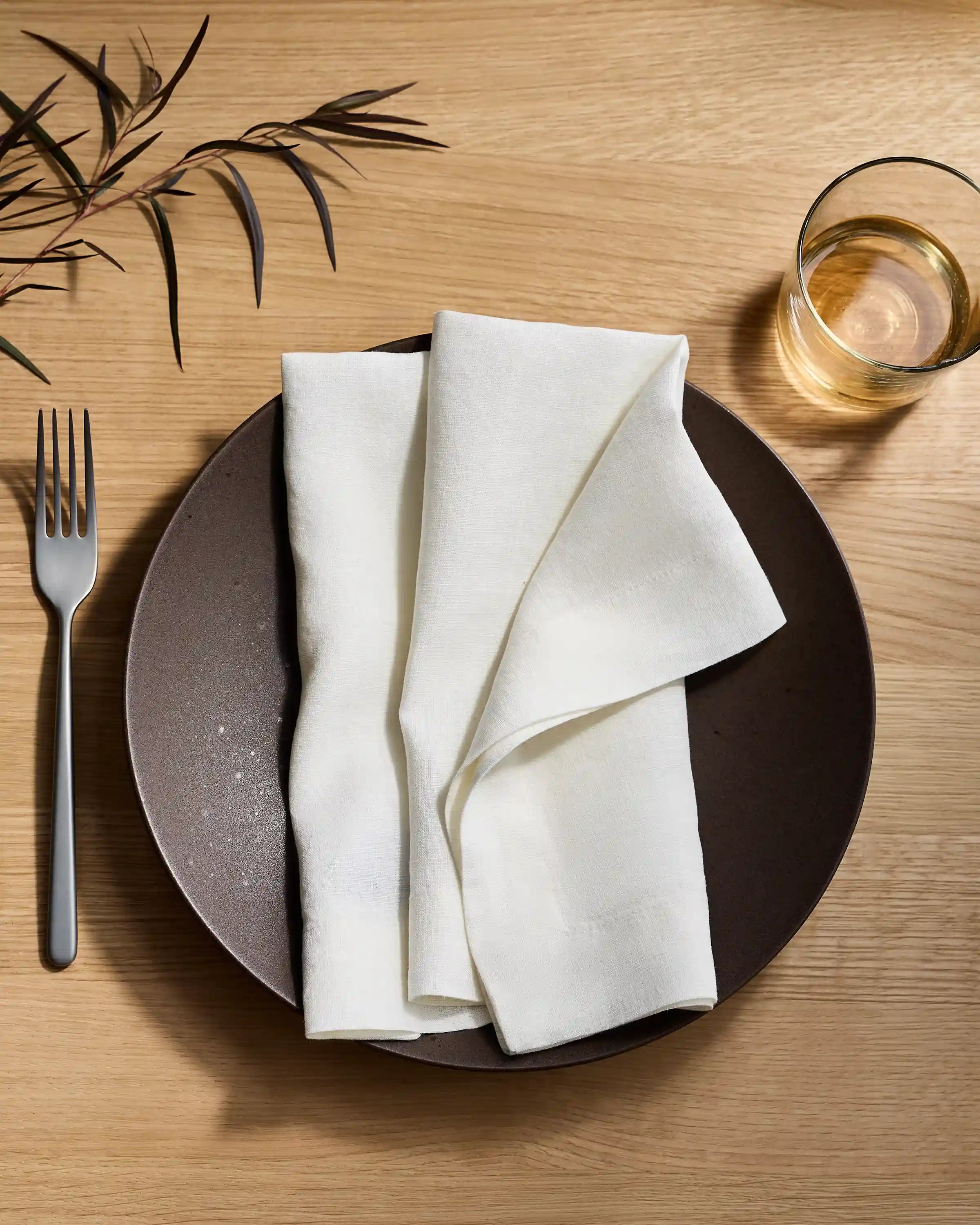 European Linen Wide-Hem Napkins, Set of 8