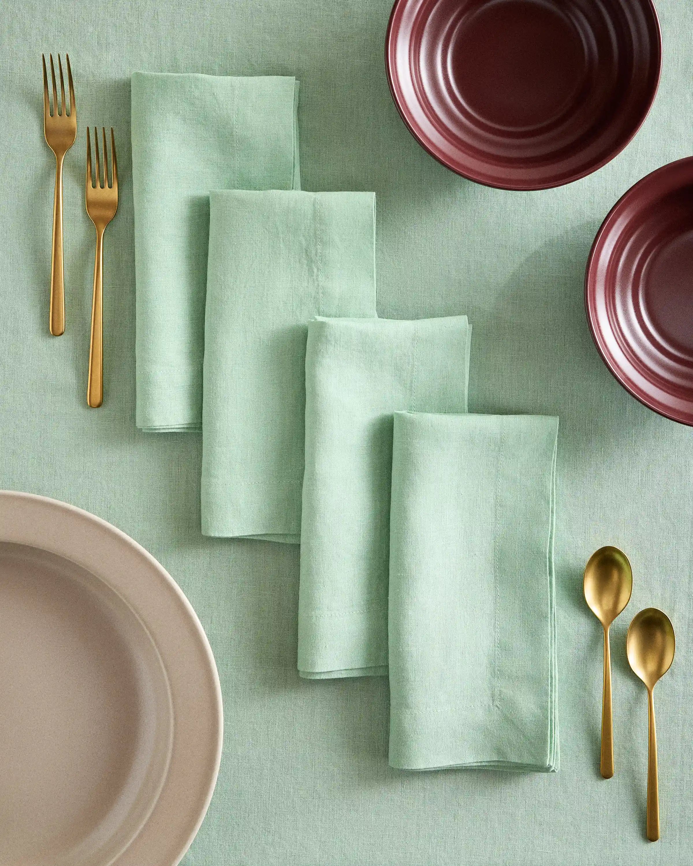European Linen Wide-Hem Napkins, Set of 8