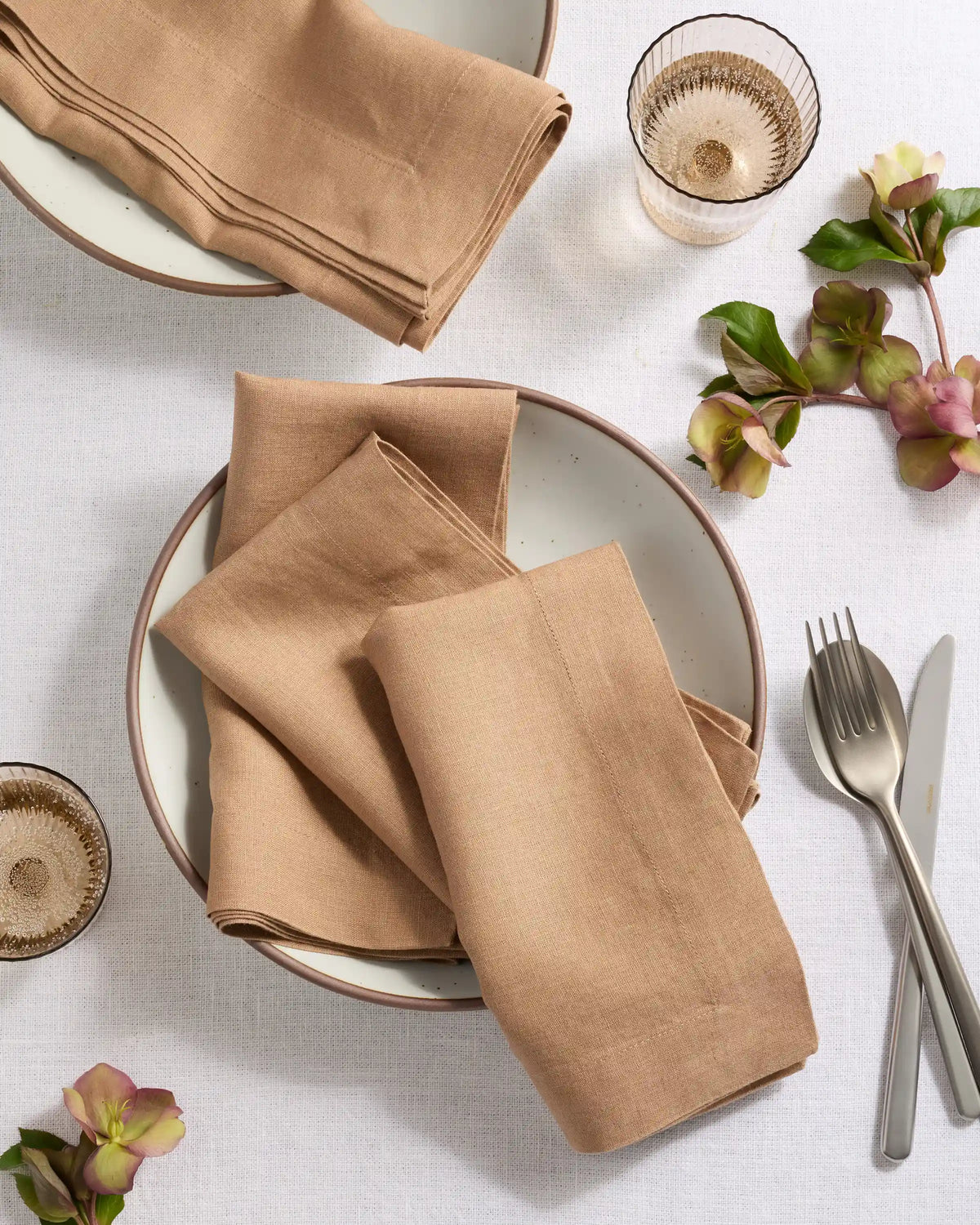 European Linen Wide-Hem Napkins, Set of 8