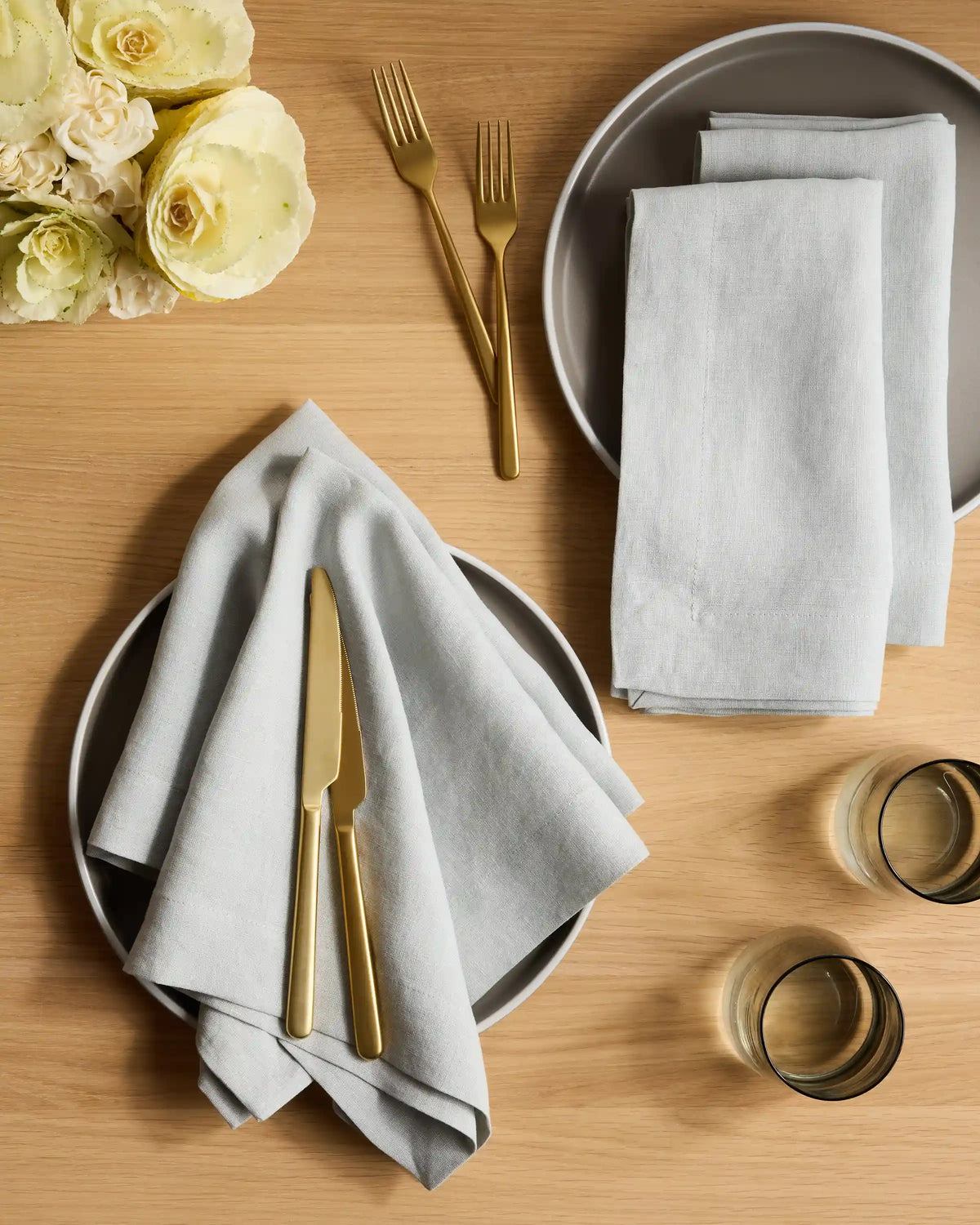 European Linen Wide-Hem Napkins, Set of 4