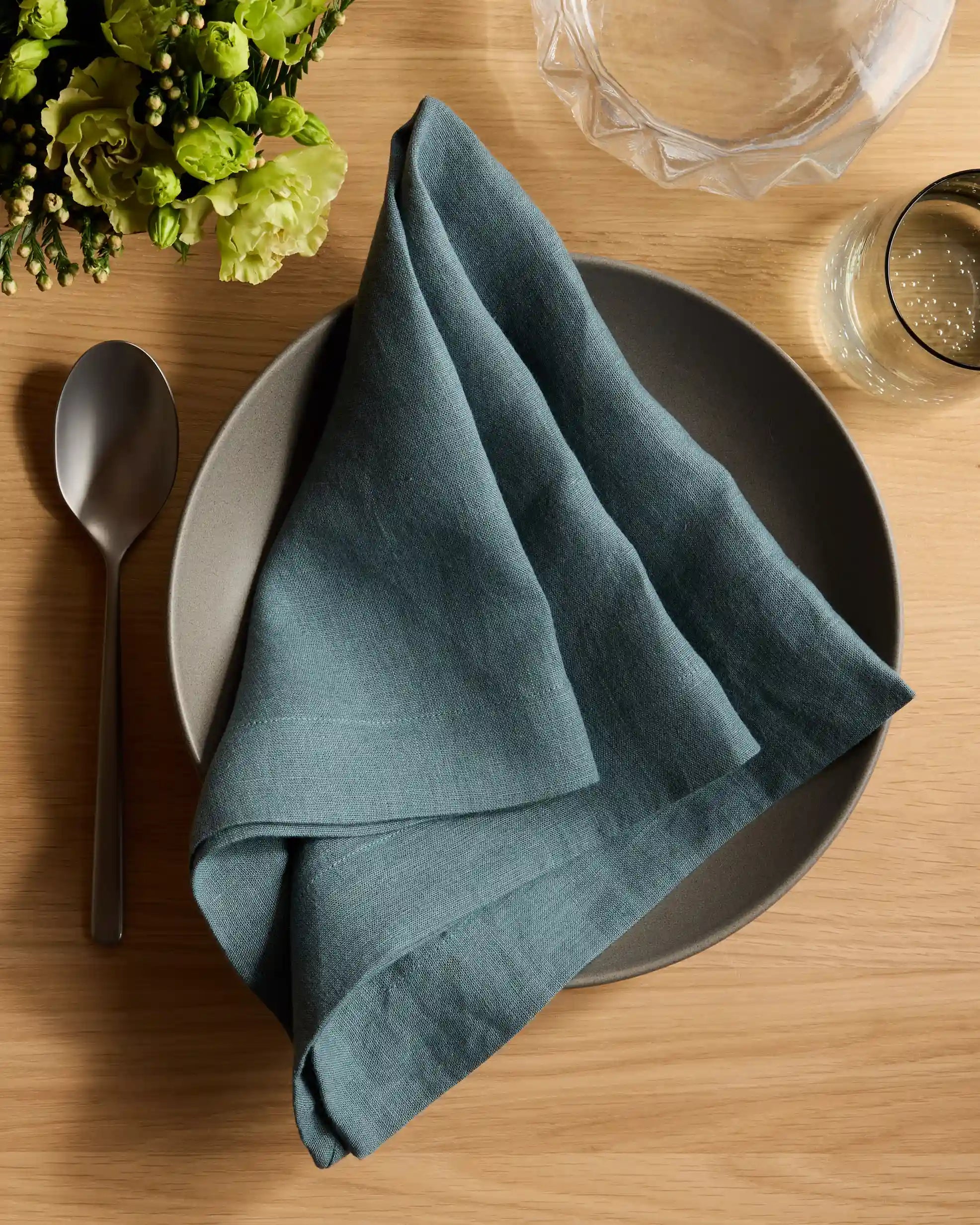 European Linen Wide-Hem Napkins, Set of 8