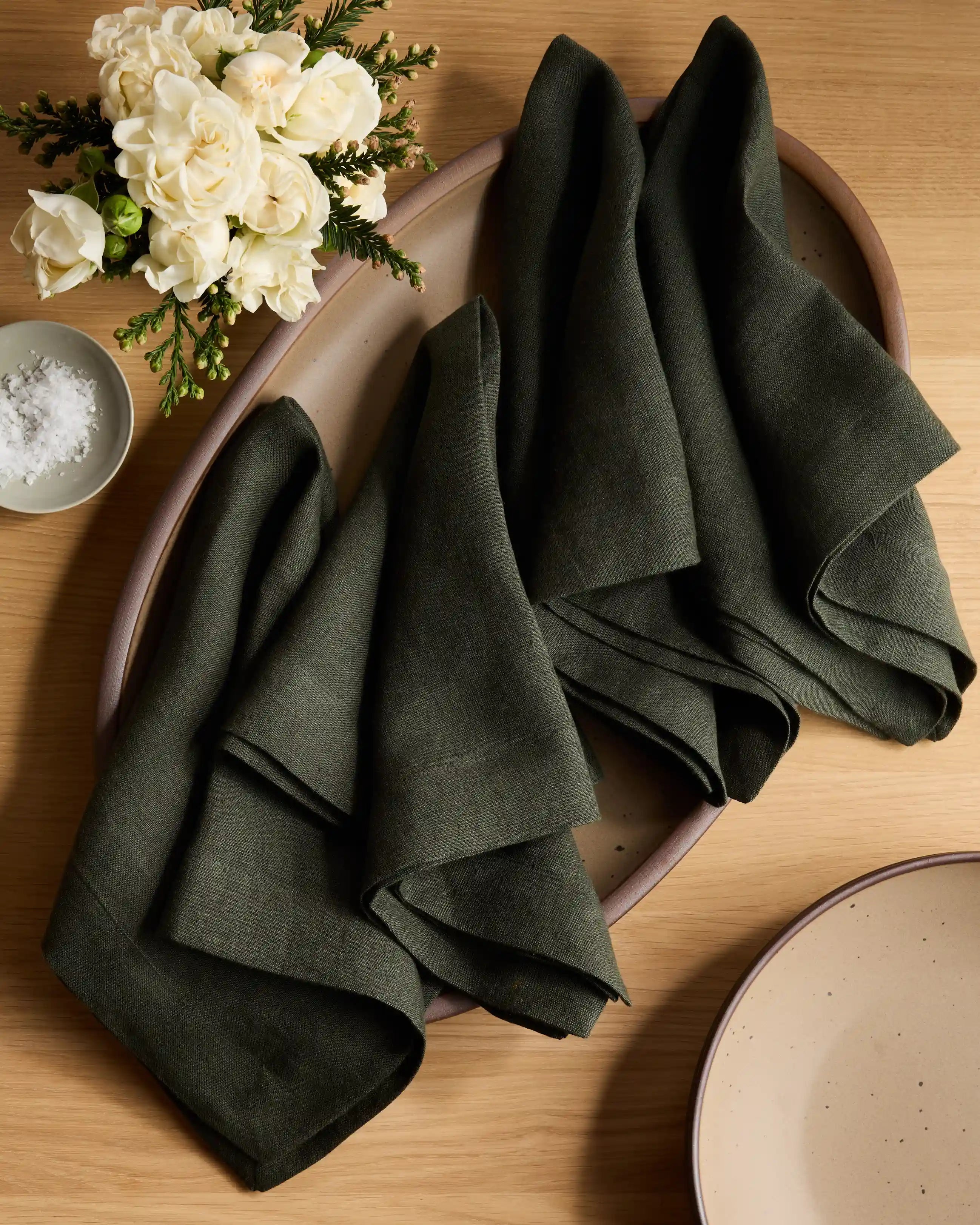 European Linen Wide-Hem Napkins, Set of 8
