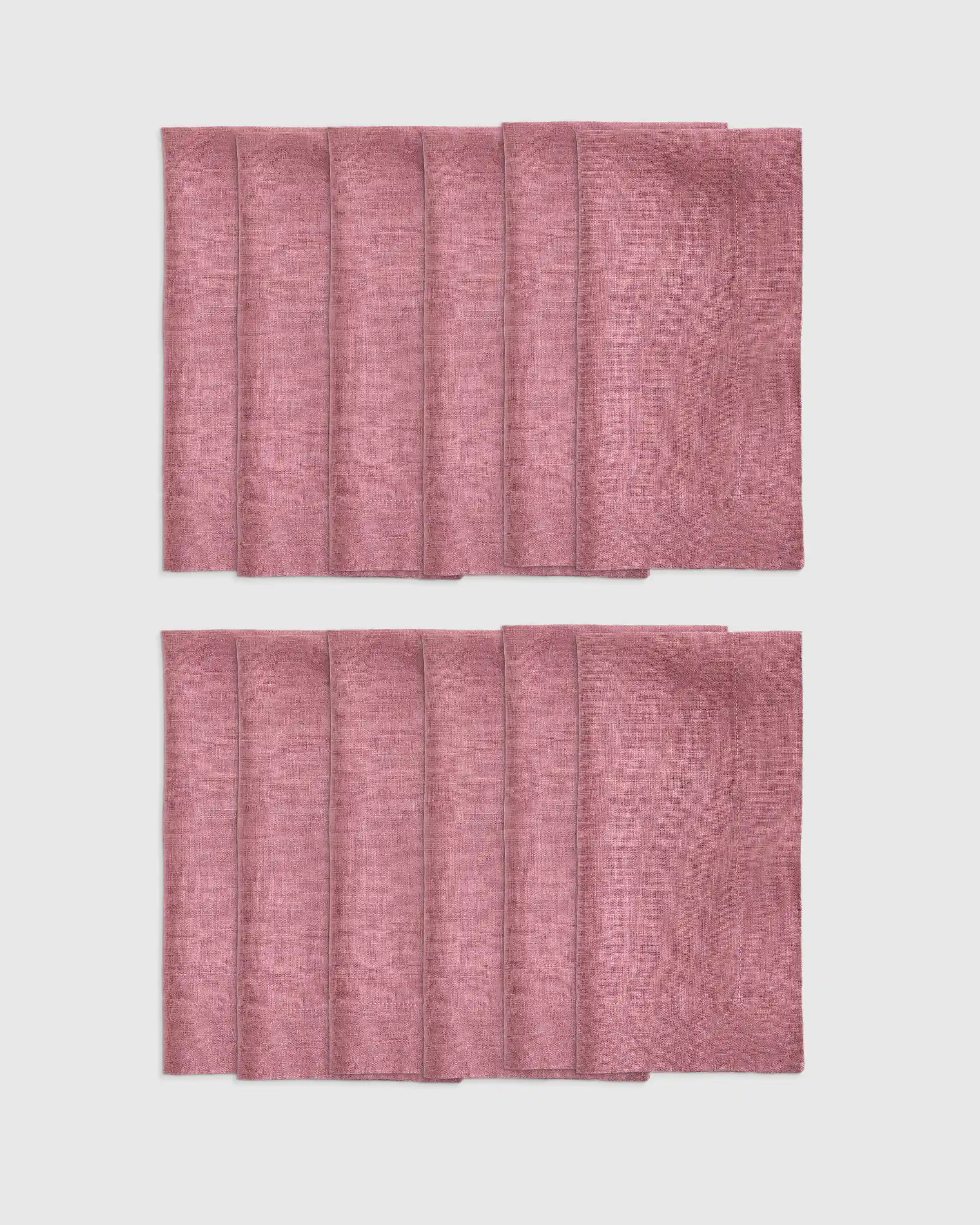 European Linen Wide-Hem Napkins, Set of 12