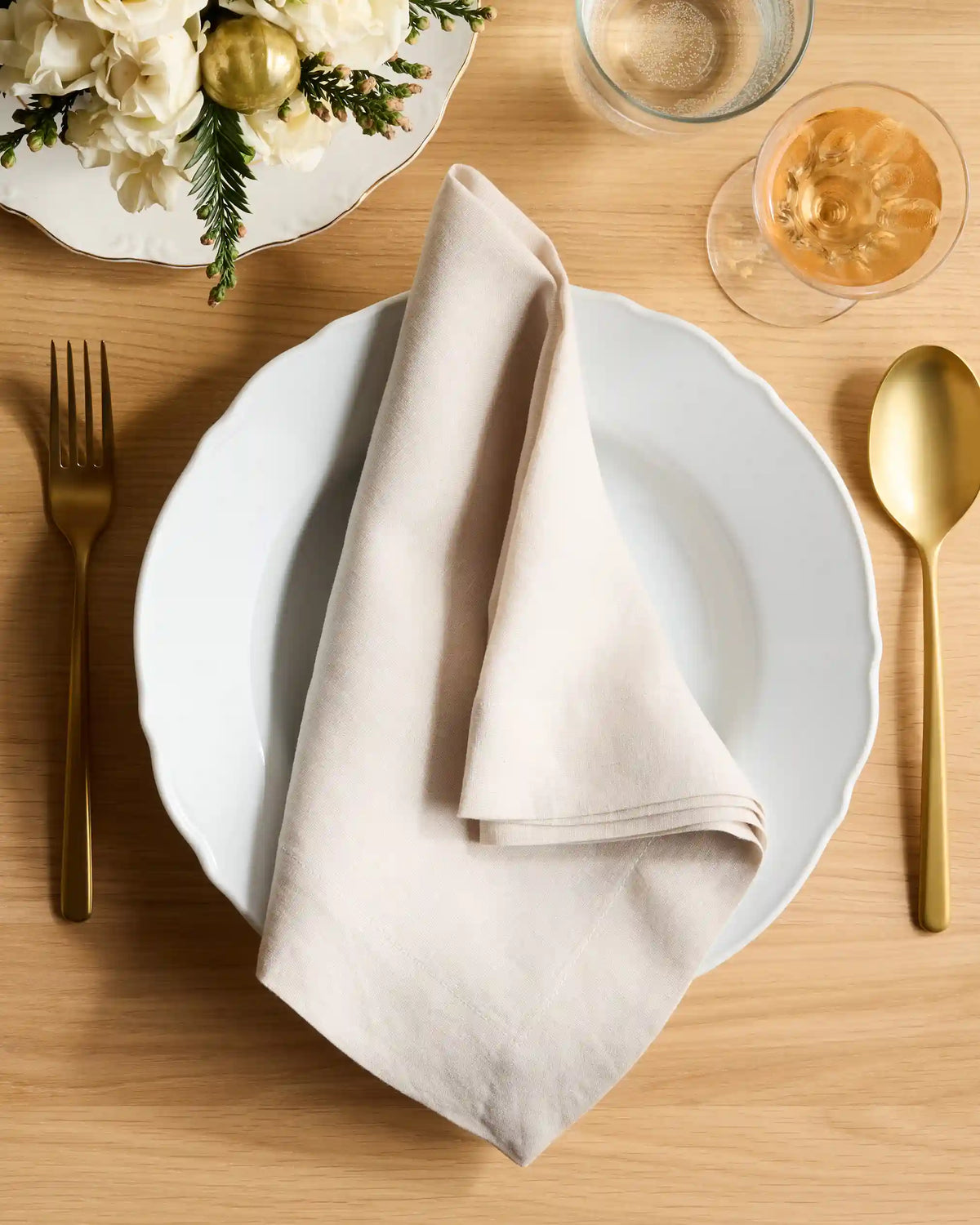 European Linen Wide-Hem Napkins, Set of 4