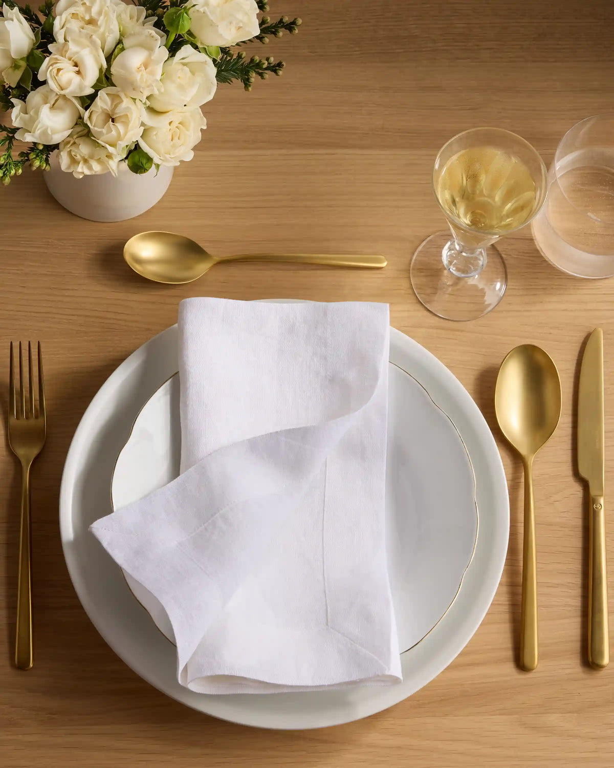 European Linen Wide-Hem Napkins, Set of 8