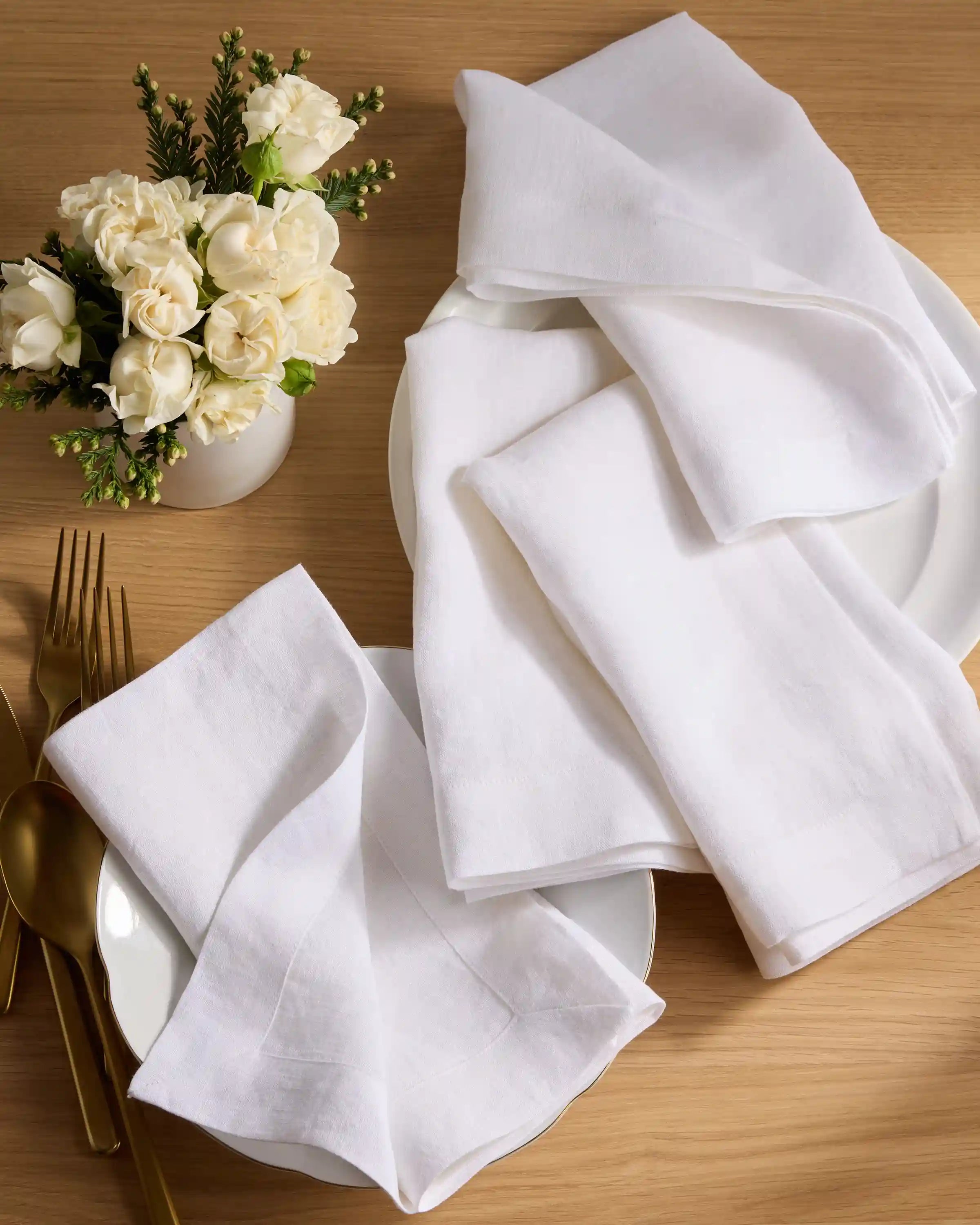 European Linen Wide-Hem Napkins, Set of 12