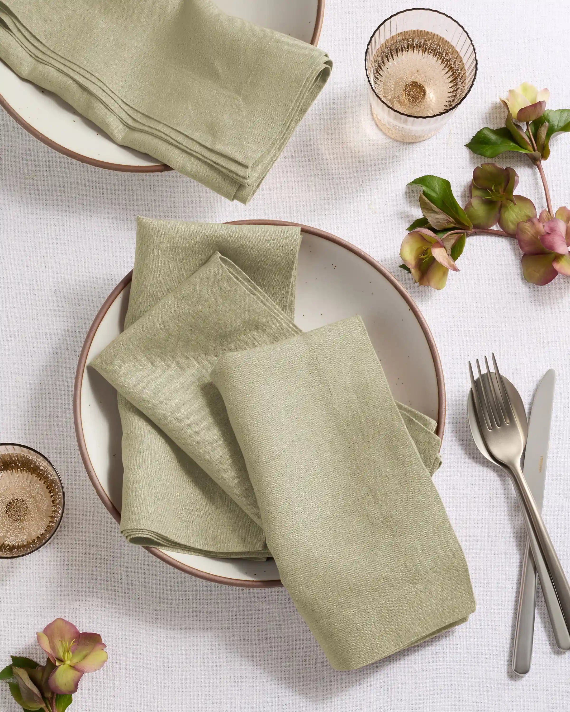 European Linen Wide-Hem Napkins, Set of 8
